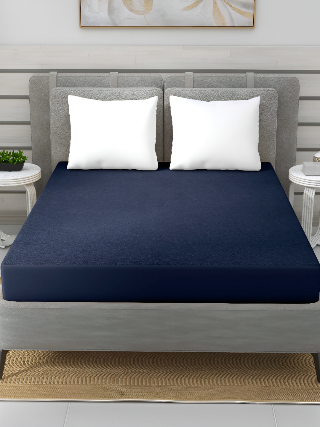 

CURIOUS LIFESTYLE Blue Terry Water Resistant Mattress Protector