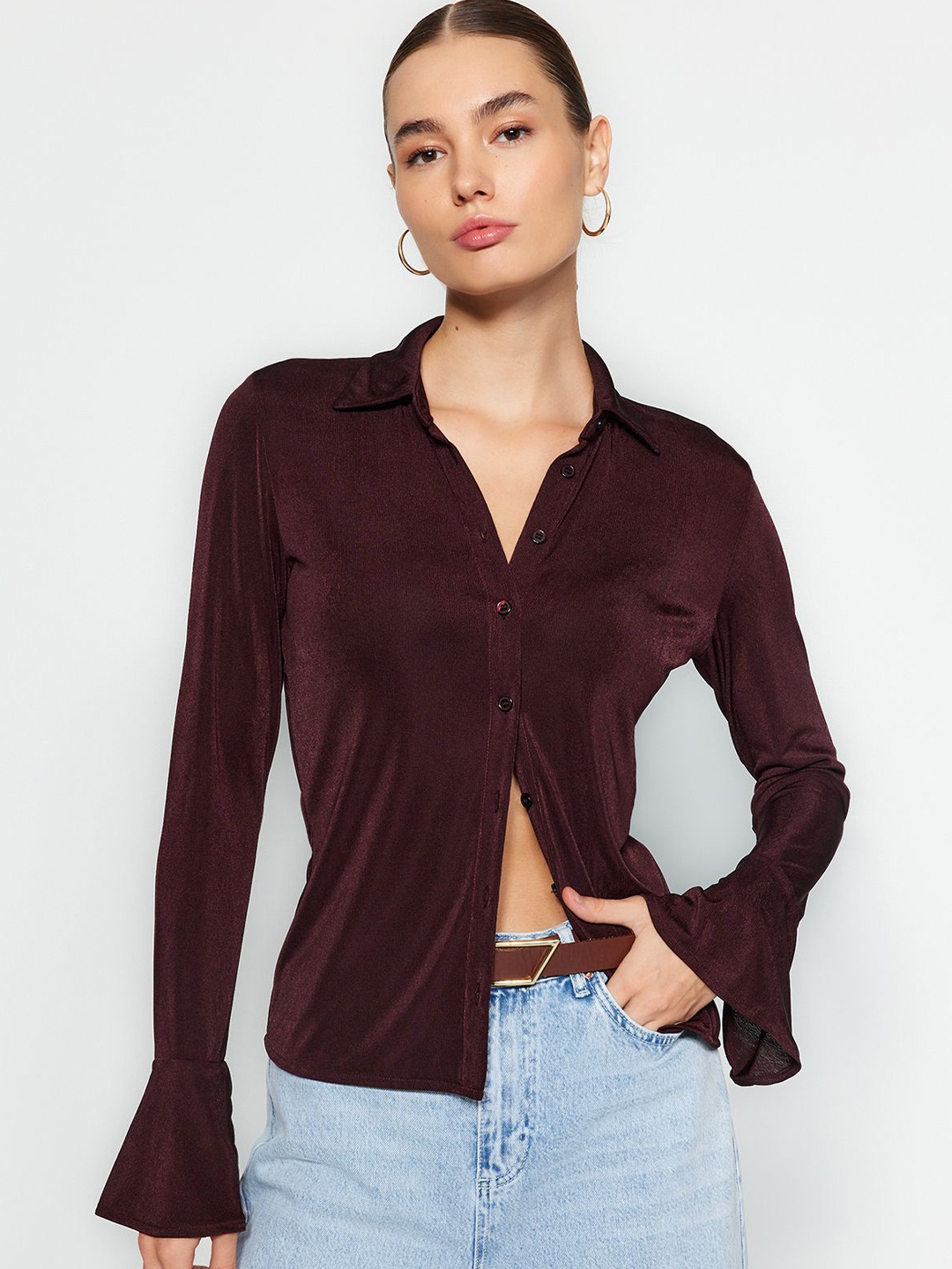 

Trendyol Women Opaque Casual Shirt, Na