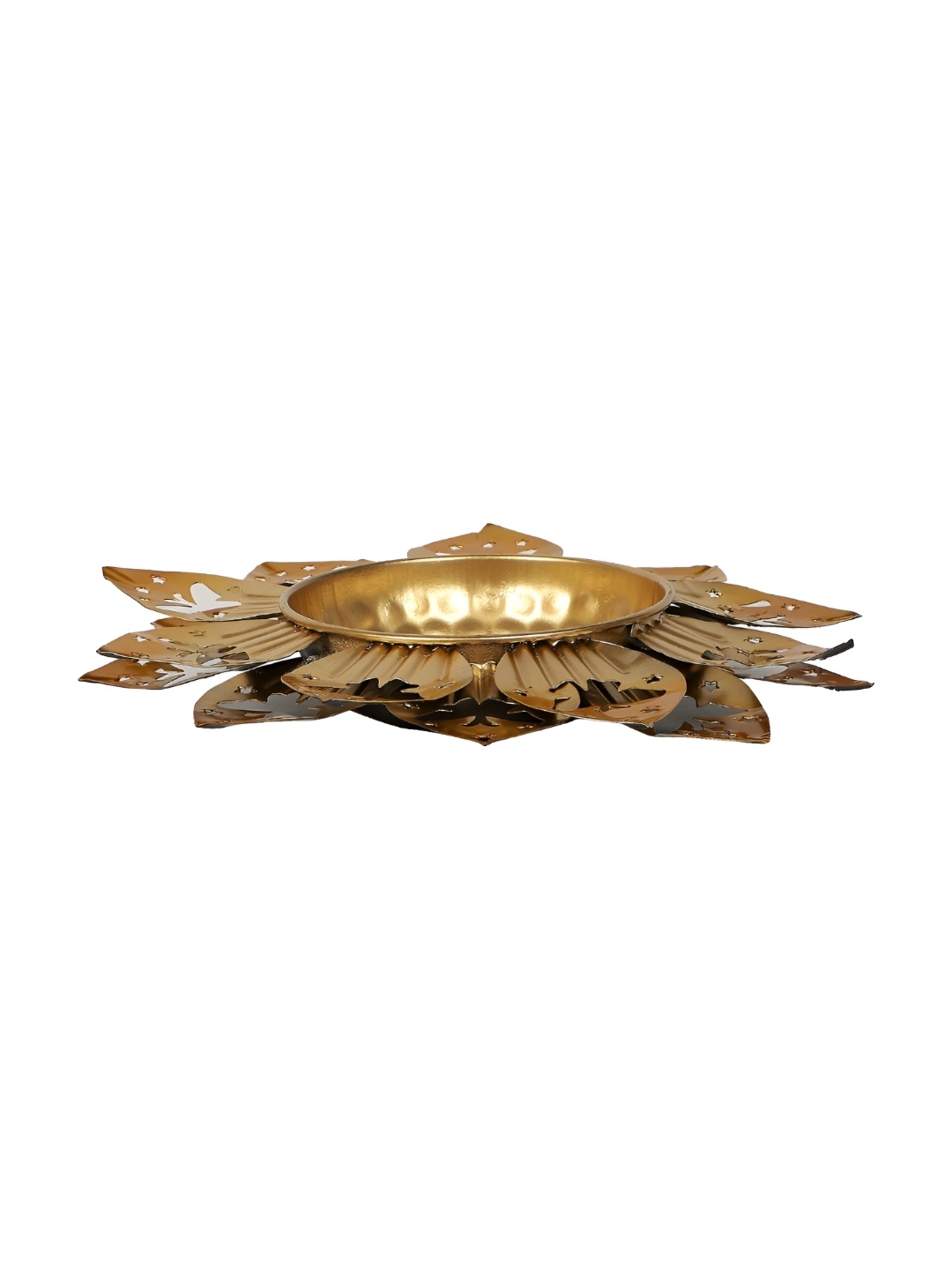 

Amaya Decors Gold-Toned Flower-Shaped Decorative Bowl
