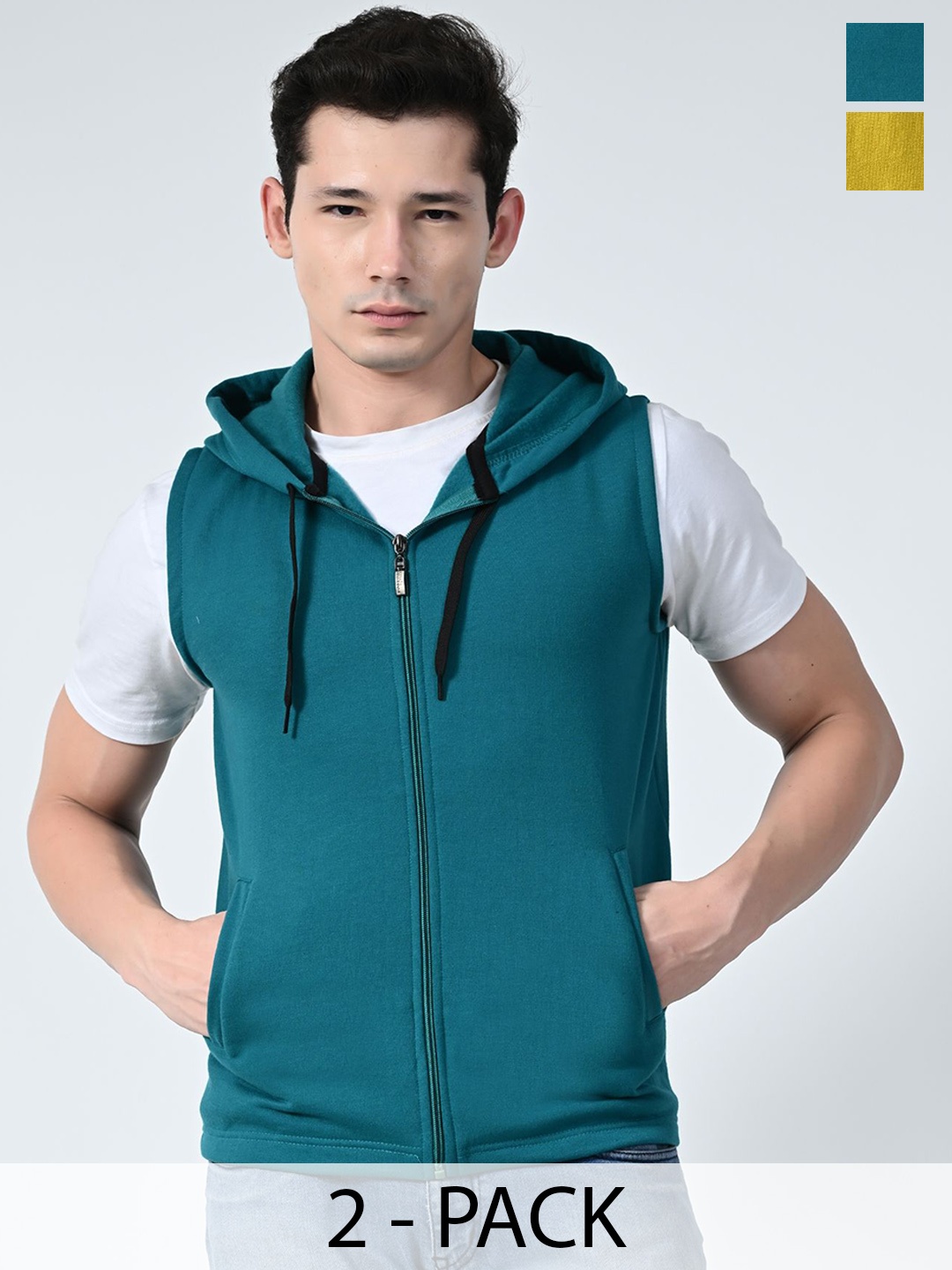 

BAESD Men Pack Of 2 Lightweight Open Front Jacket, Sea green