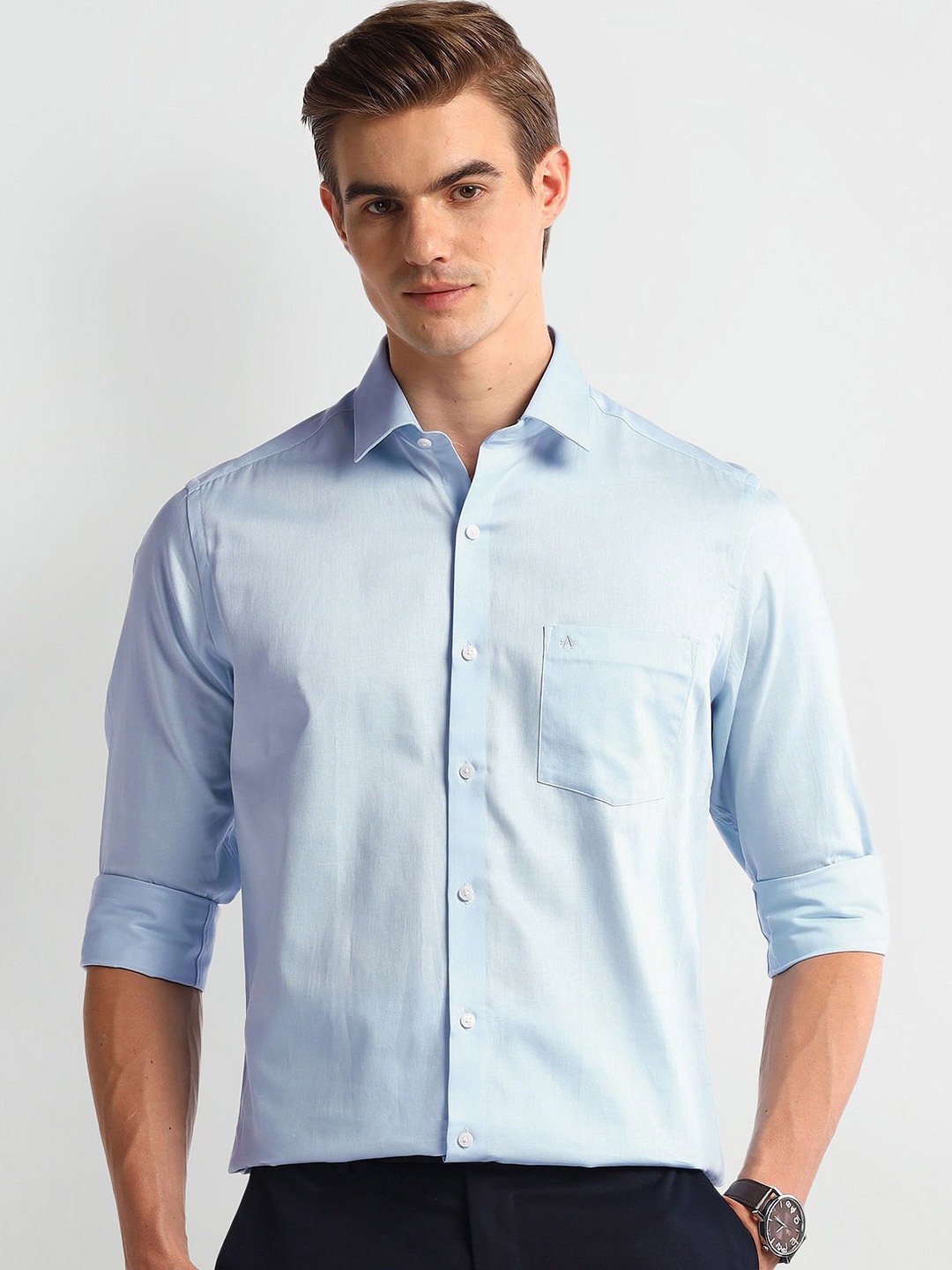 

Arrow Men Slim Fit Opaque Formal Shirt, Blue