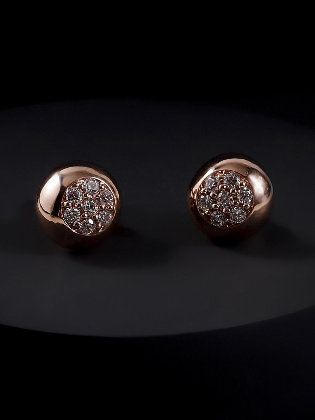 

DIAVO Rose Gold Plated 92.5 Sterling Silver Artificial Stones Studded Earrings
