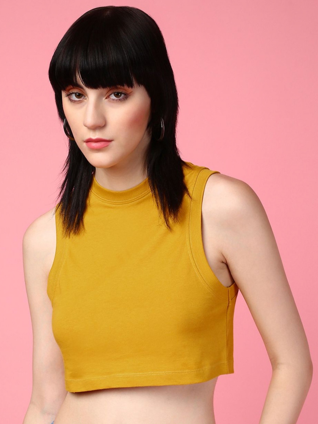 

DressBerry Women Solid Round Neck Cotton Slim Fit T-shirt, Yellow
