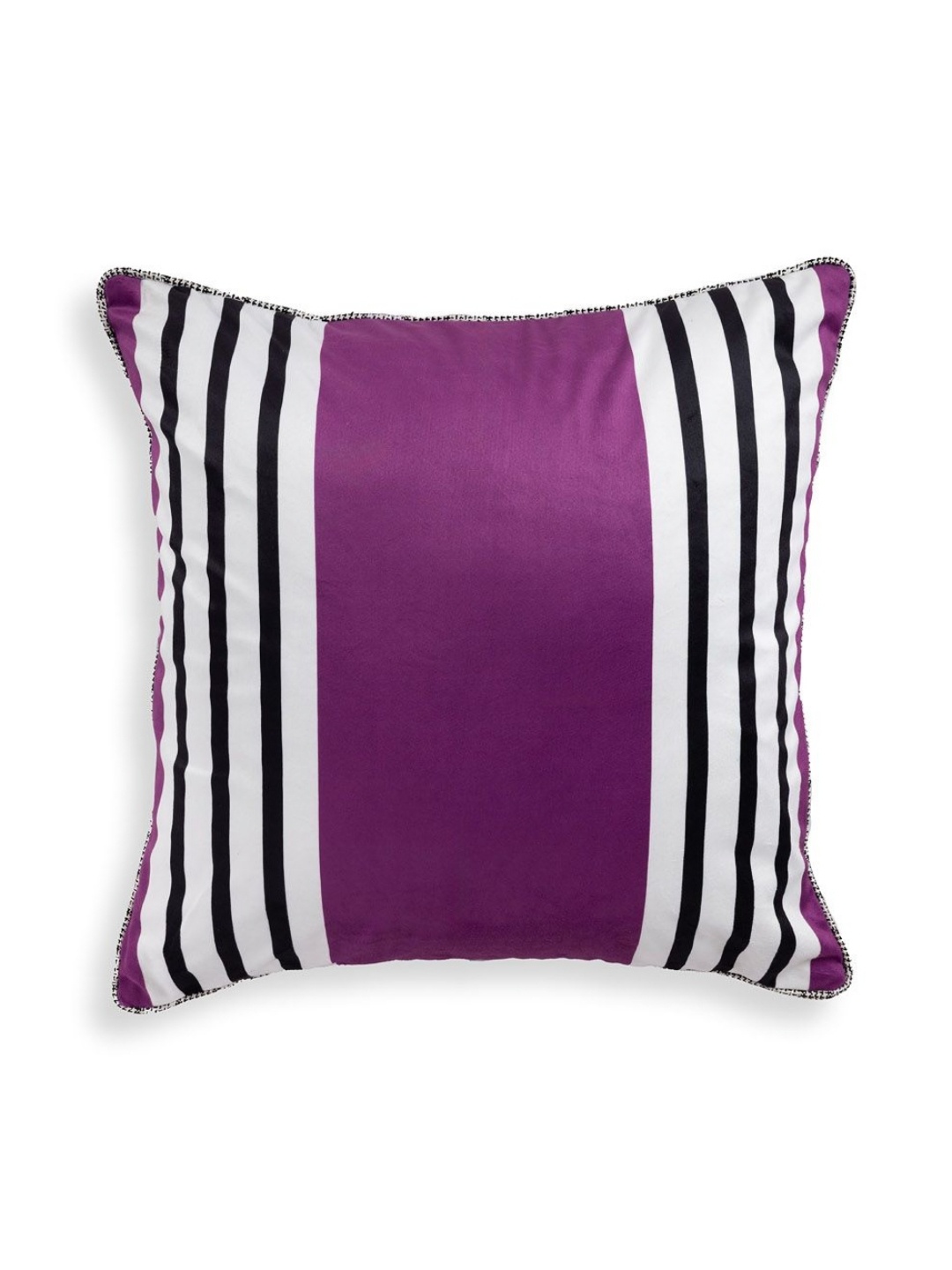 

ONSETHOMES Purple & White Striped Velvet Square Cushion Covers