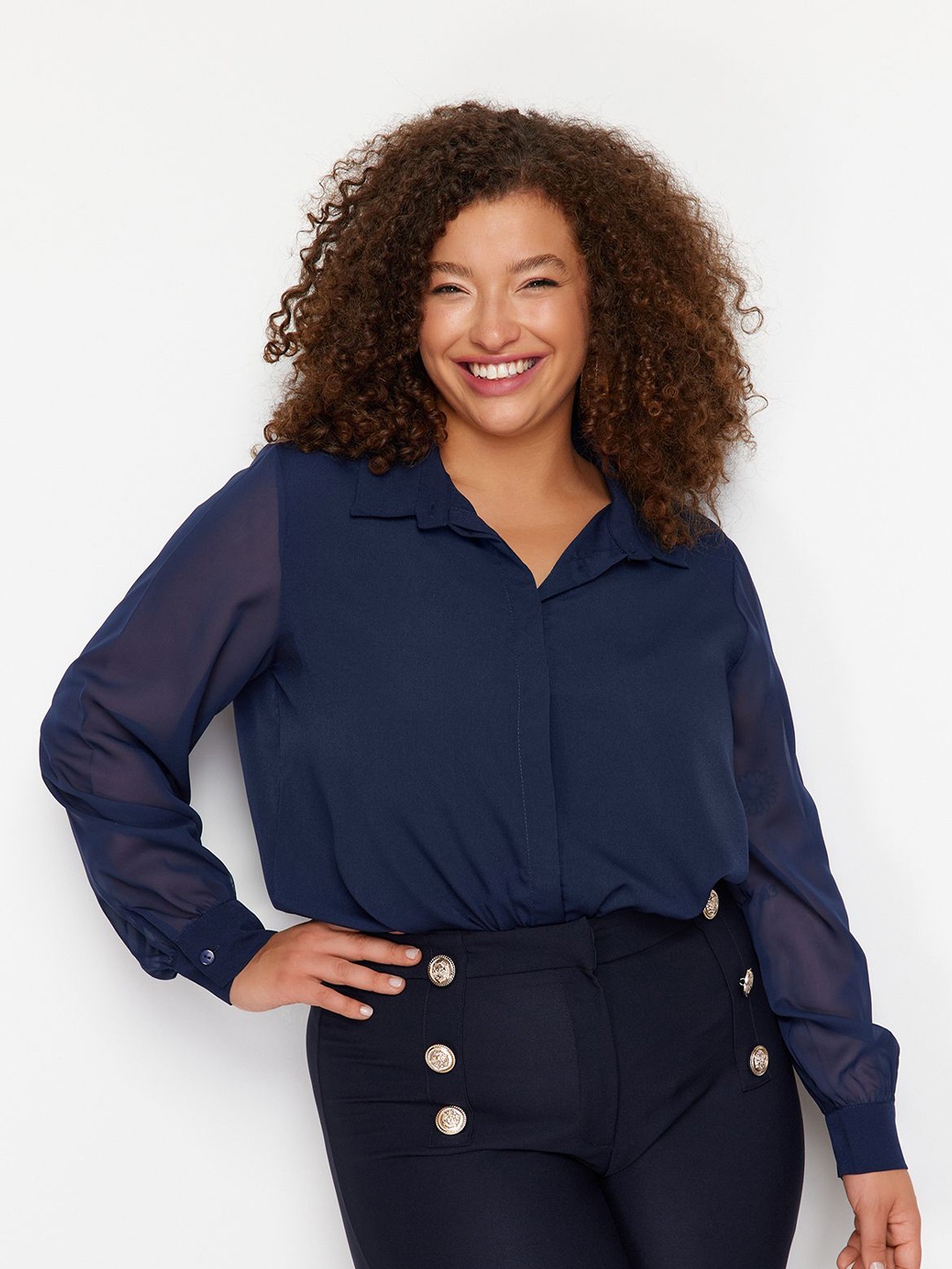 

Trendyol Women Opaque Printed Casual Shirt, Na