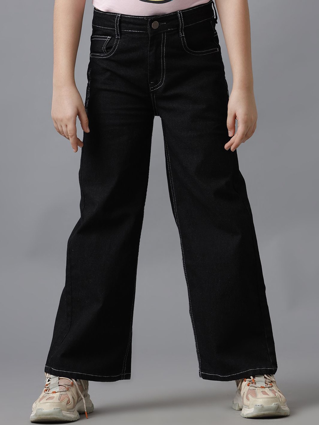 

UNDER FOURTEEN ONLY Girls Flared Jeans, Black