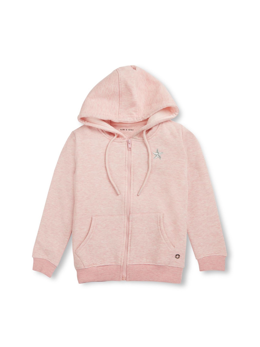 

Gini and Jony Girls Hooded Bomber with Embroidered Jacket, Pink