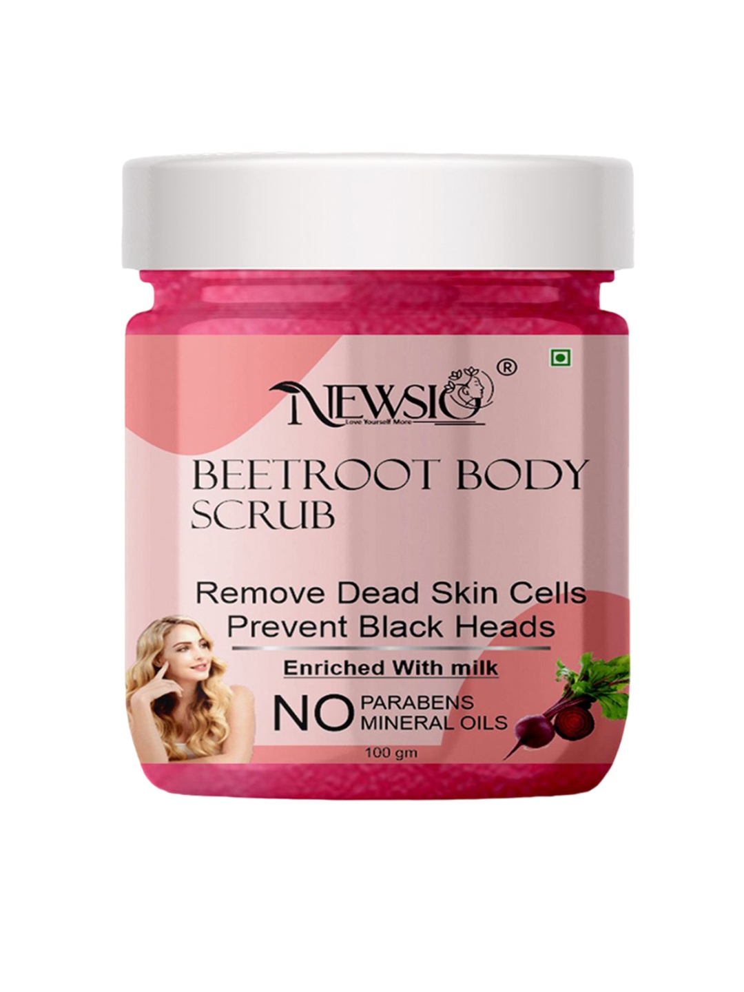 

Newsio Beetroot Body Scrub With Milk - 100 g, Pink