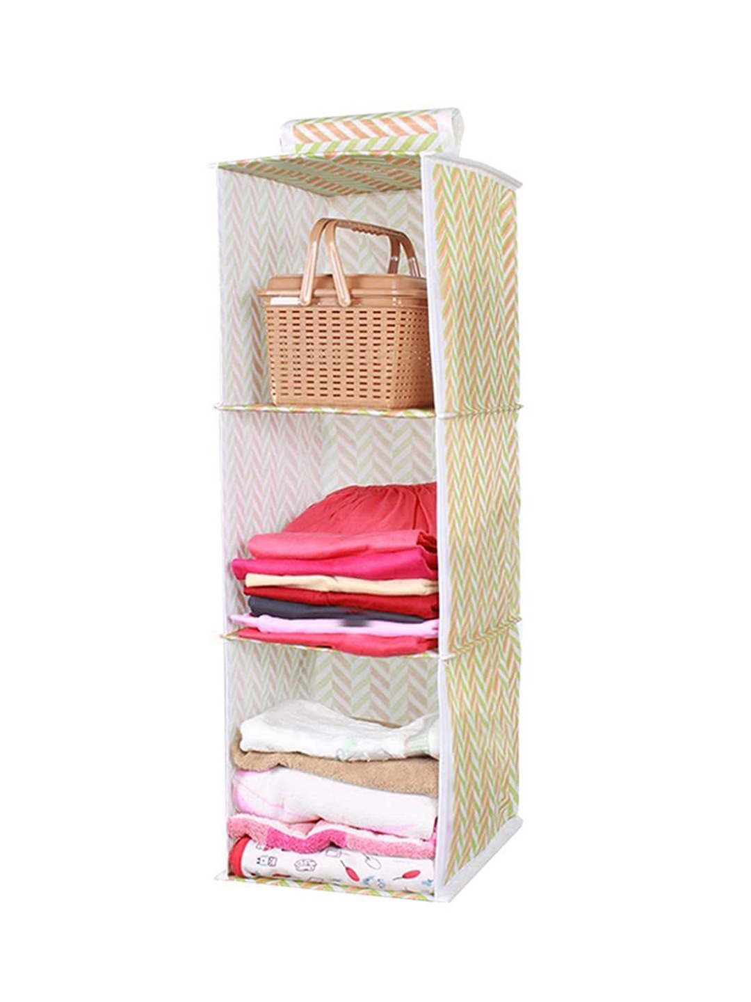 

prettykrafts Green & White 3 Tier Reusable Multi-Utility Organisers