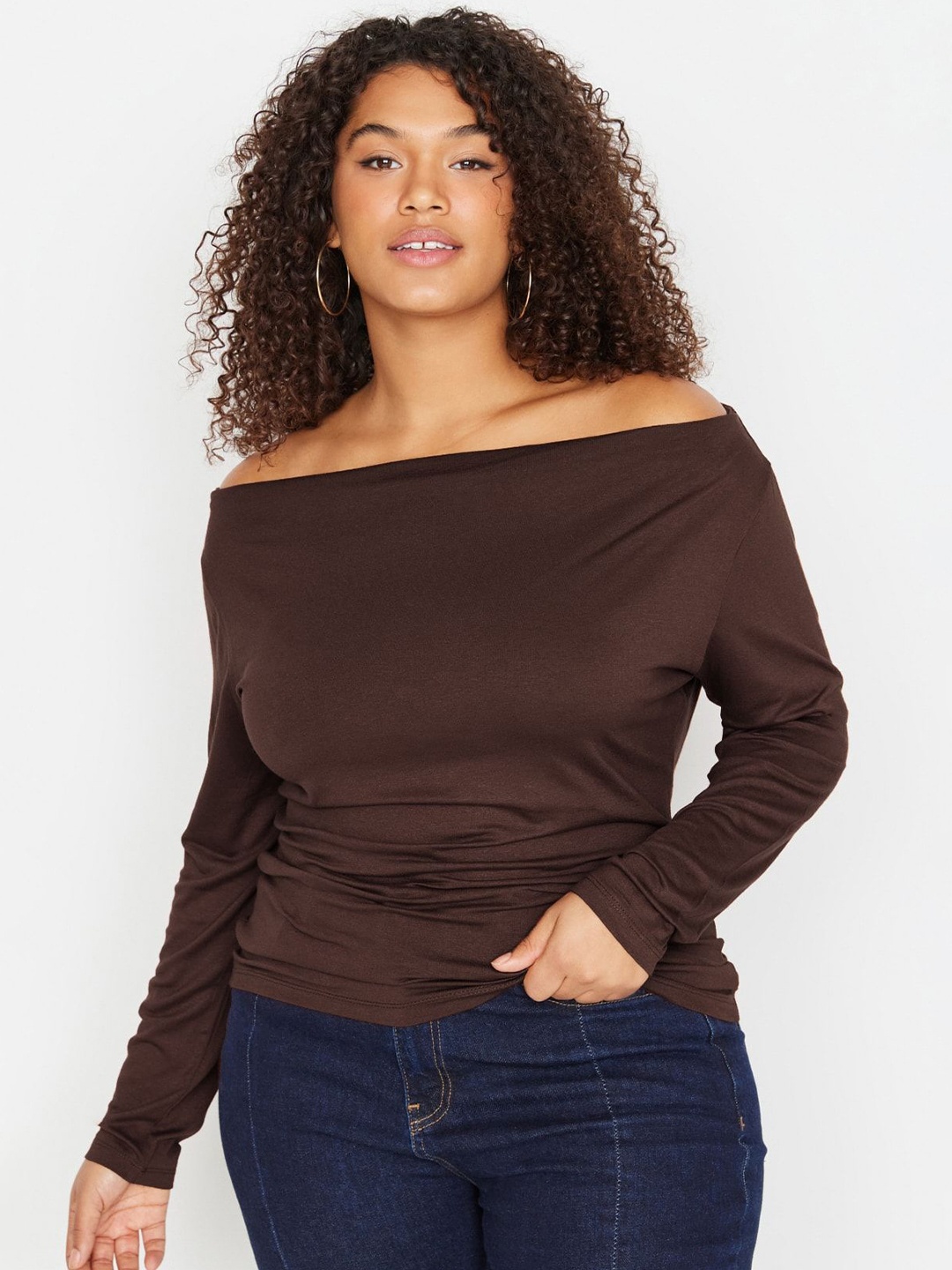 

Trendyol Off-Shoulder Bardot Top, Na