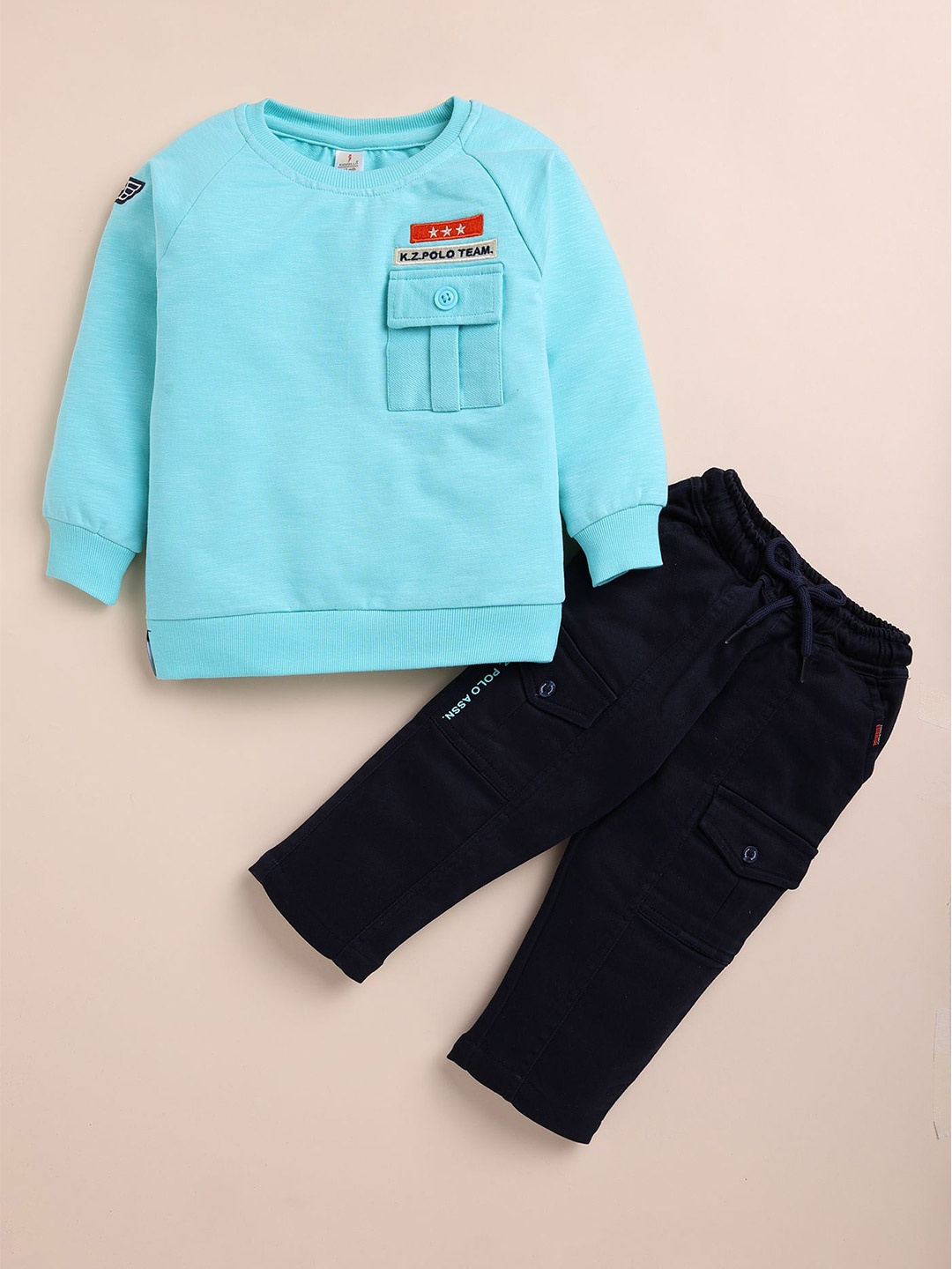

BAESD Boys Pure Cotton T-Shirt With Trousers, Blue