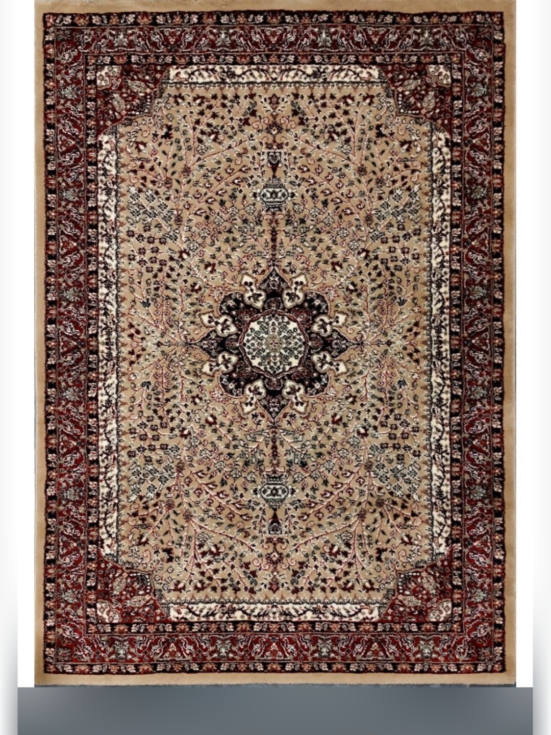 

Carpet Decore Beige & Red Ethnic Motifs Printed Nylon Carpet