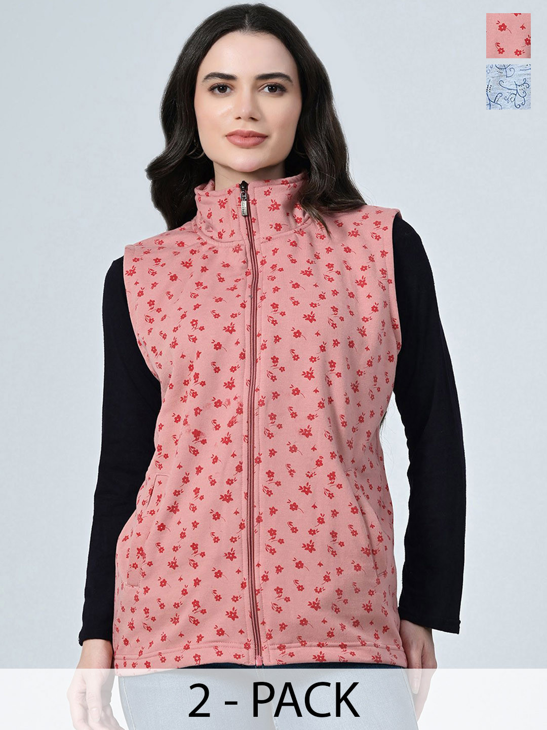 

BAESD Women Pack Of 2 Floral Lightweight Open Front Jacket, Pink