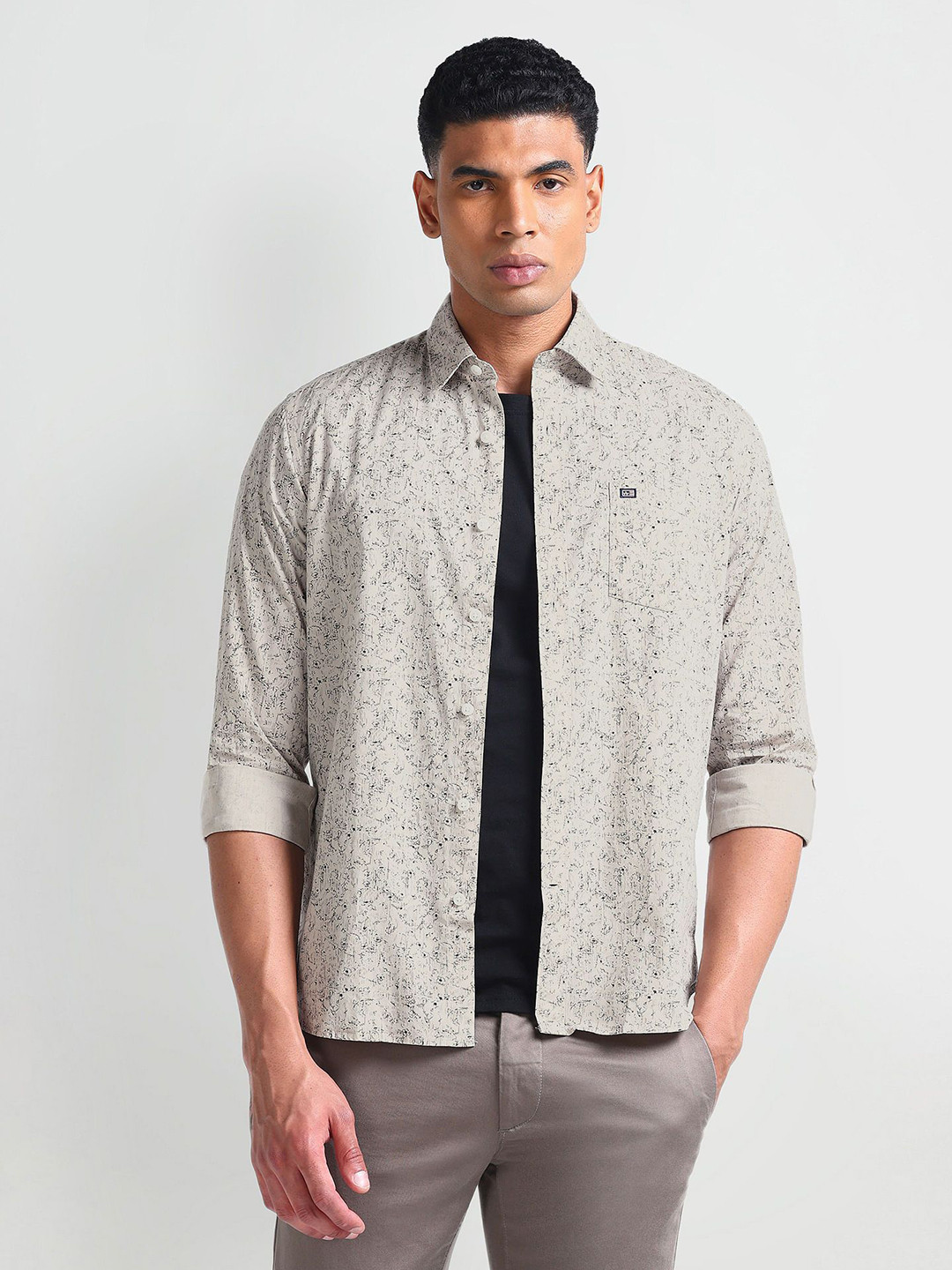 

Arrow Sport Men Slim Fit Floral Opaque Printed Casual Shirt, Brown