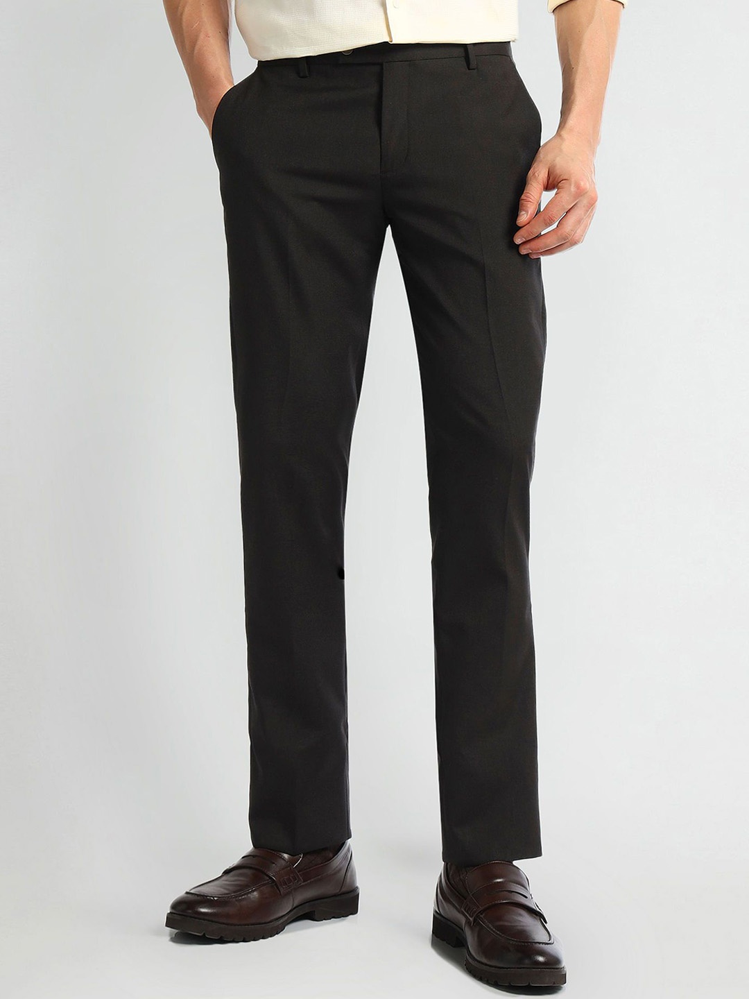 

Arrow Men Mid-Rise Regular Fit Formal Trouser, Brown