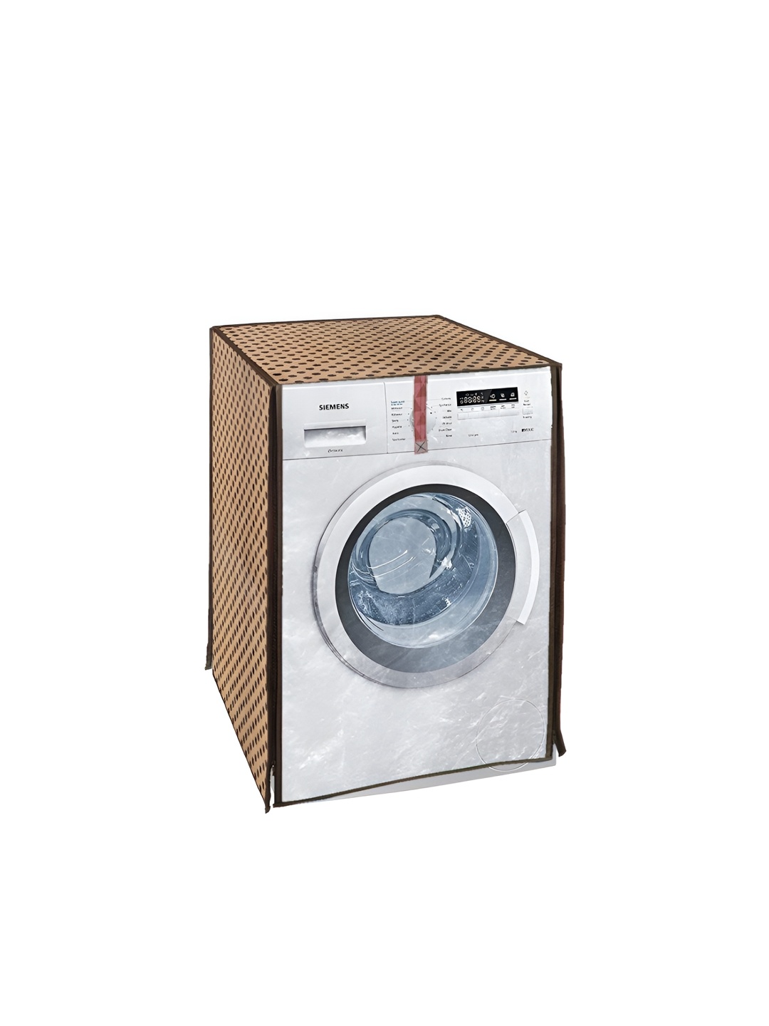 

prettykrafts Beige & Black Printed Washing Machine Cover