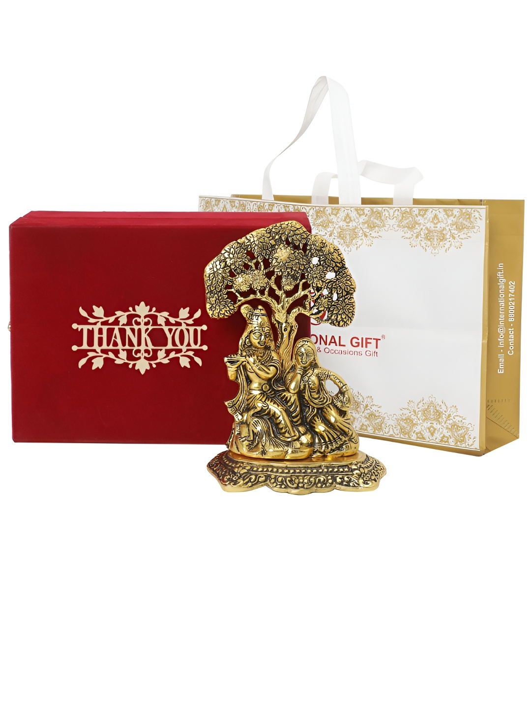 

INTERNATIONAL GIFT Gold-Toned Metal Religious Figurine Showpiece