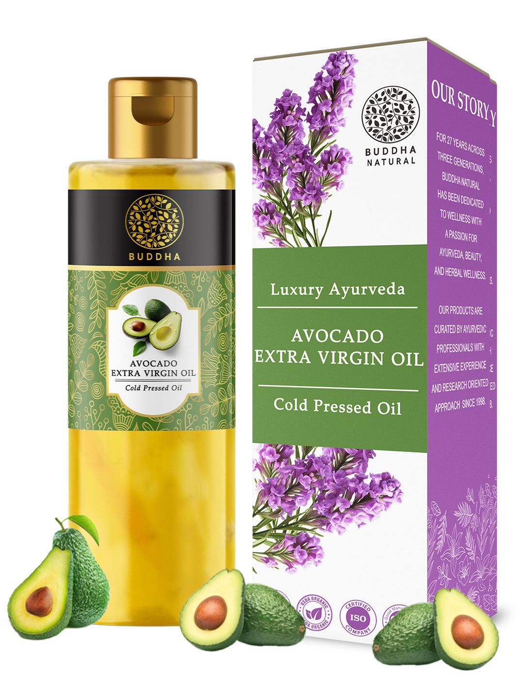 

BUDDHA NATURAL Nourishing Avocado Oil For Skin & Hair-150ml, Gold