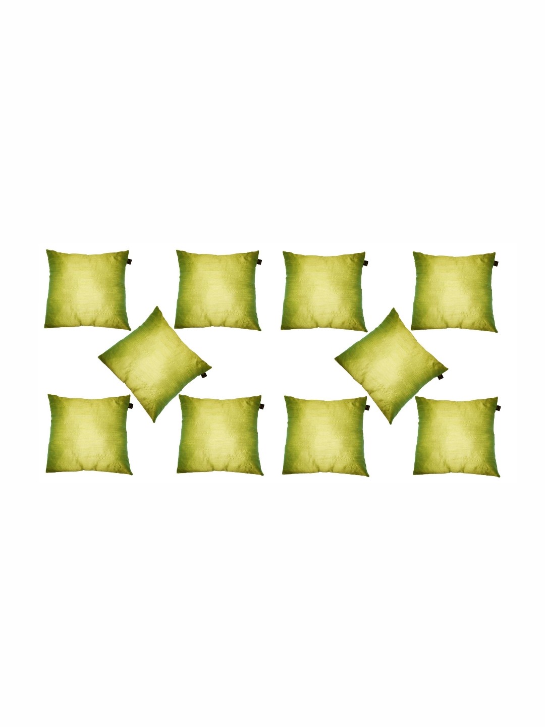 

Lushomes Green Set of 10 Square Cushion Covers