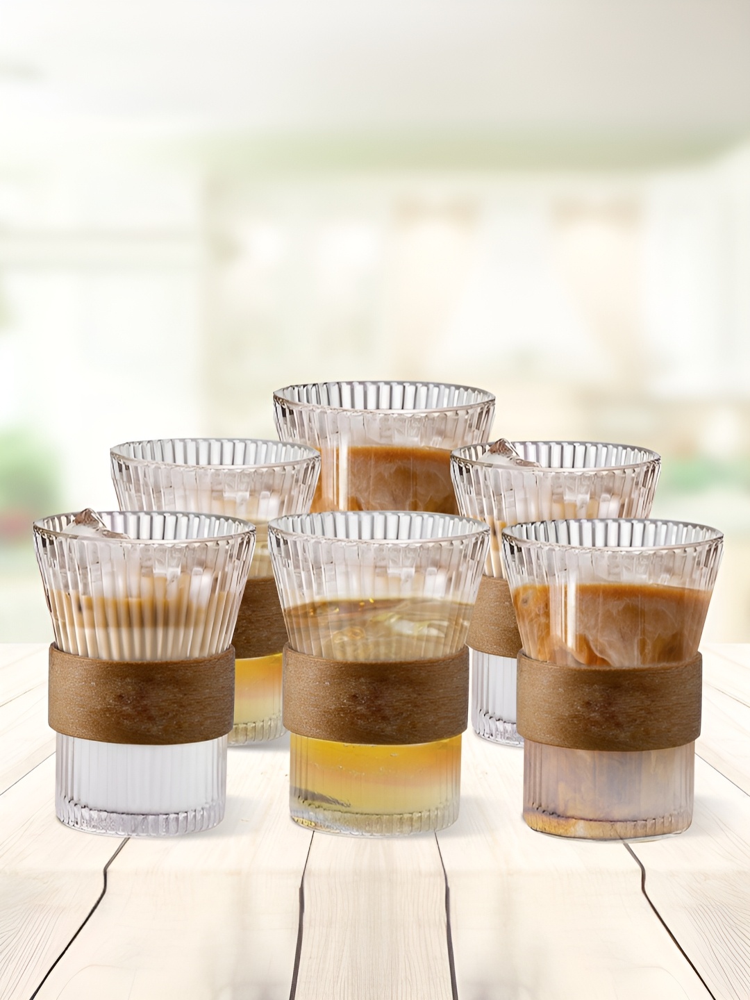 

The Better Home Transparent & Brown 6 Pieces Borosilicate Glass Tea Glass 280 ml Each