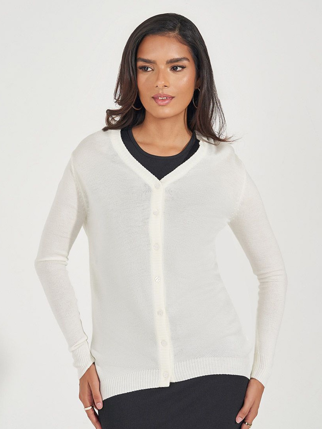 

Styli Women Regular Fit Cardigan, Cream