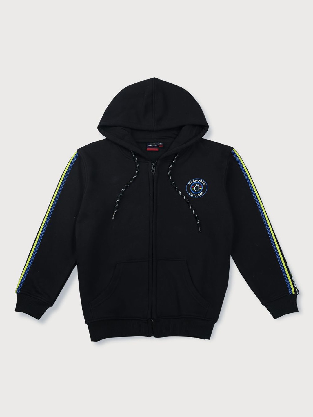 

Gini and Jony Boys Brand Logo Hooded Cotton Tailored Jacket, Black