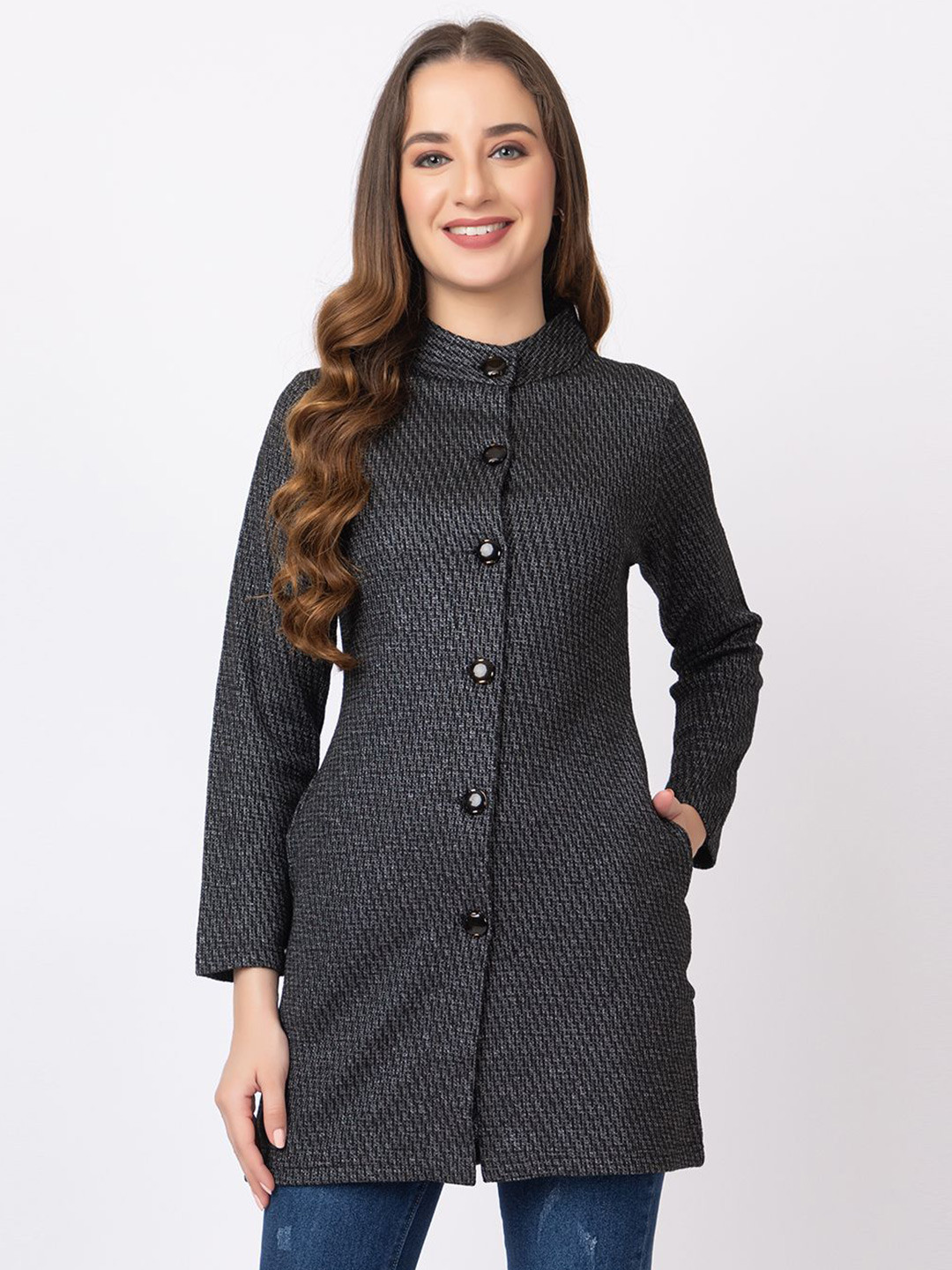 

KEIKO Women Striped Cardigan, Black