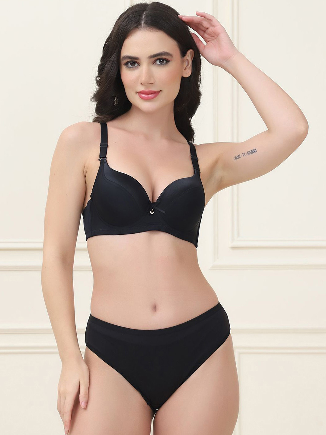 

PrettyCat Lightly Padded Lingerie Set, Black