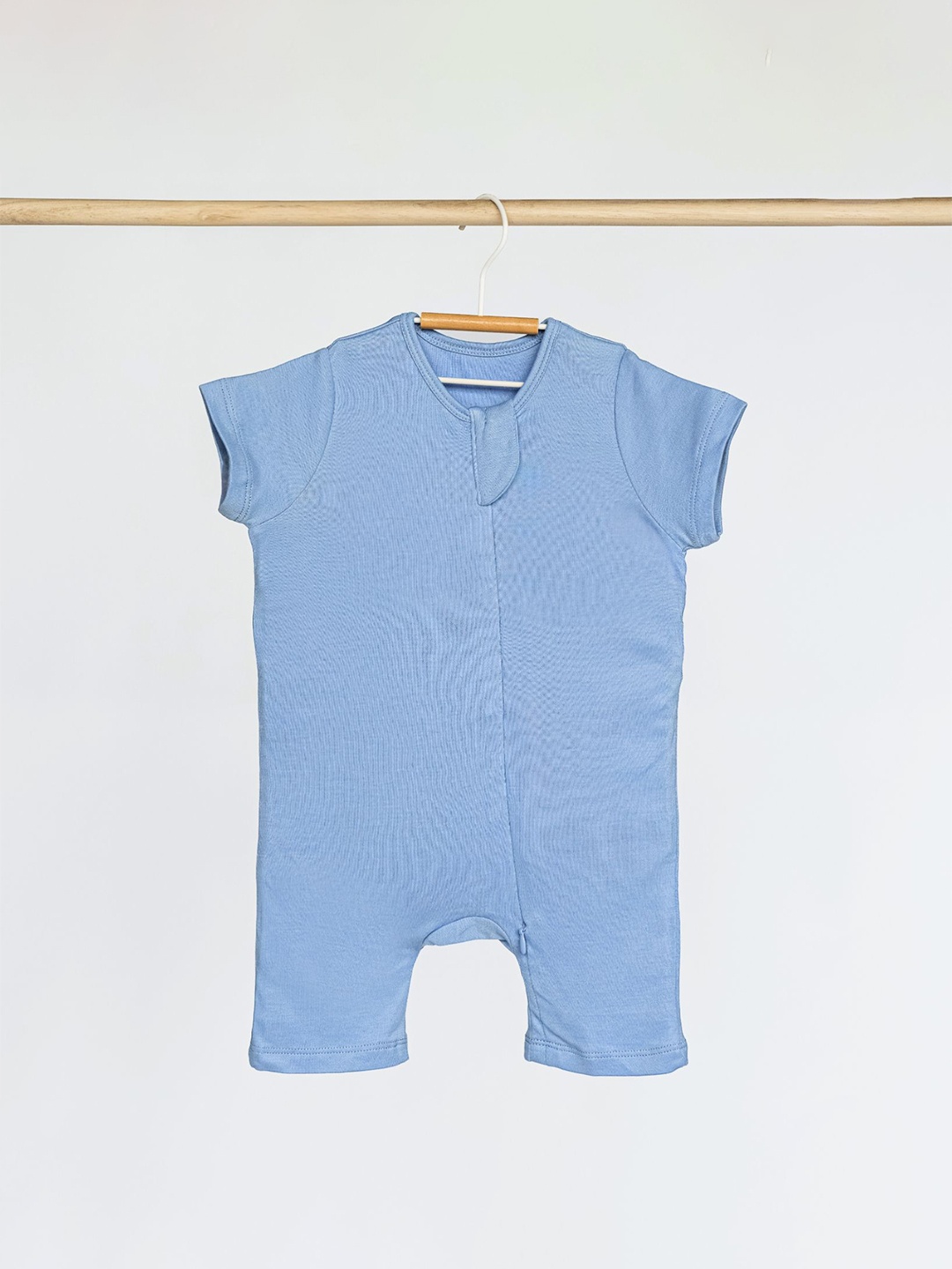 

cocoon care Infants Solid Round Neck Romper, Blue