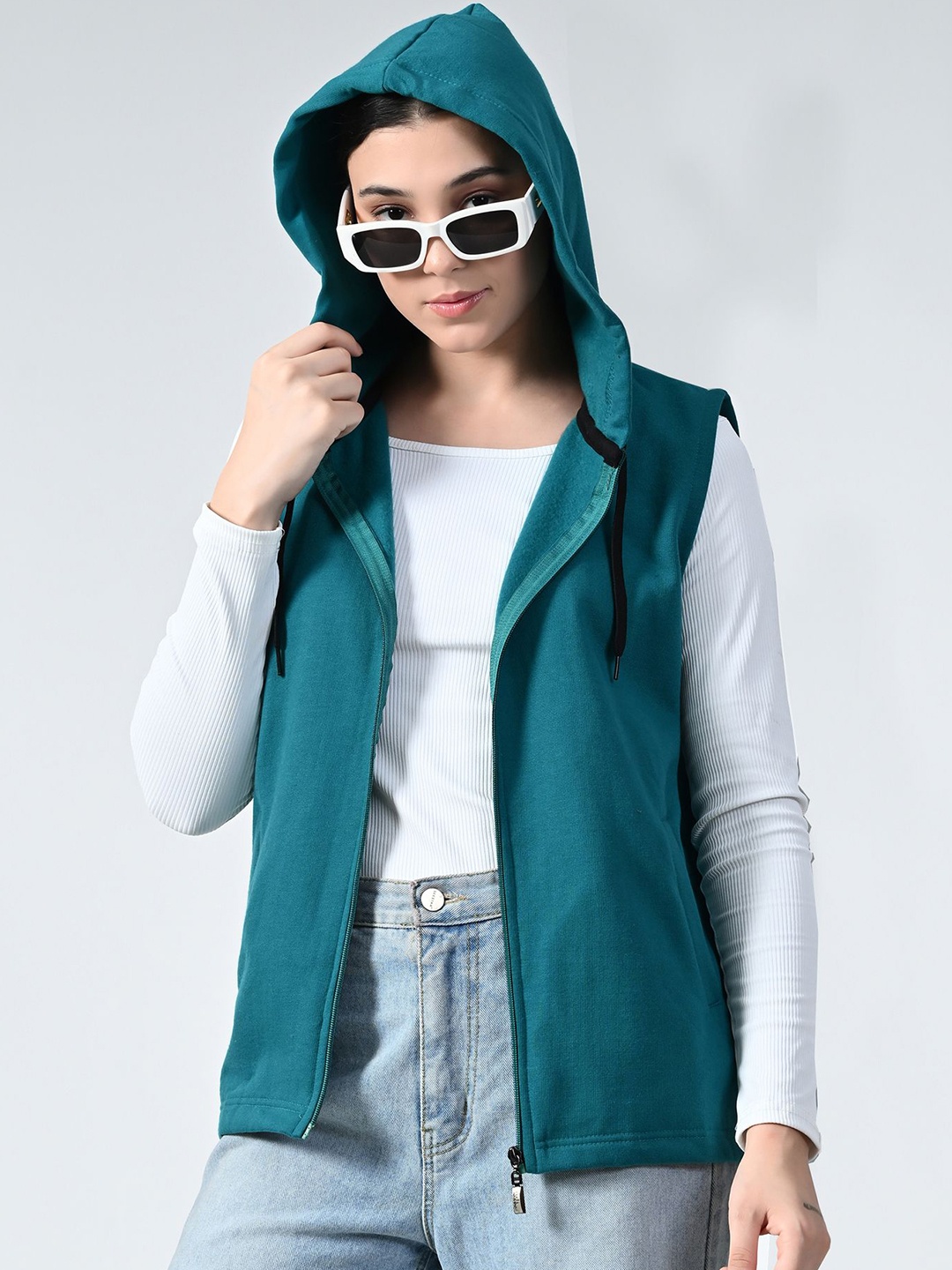 

BAESD Women Fleece Lightweight Open Front Jacket with Patchwork, Green