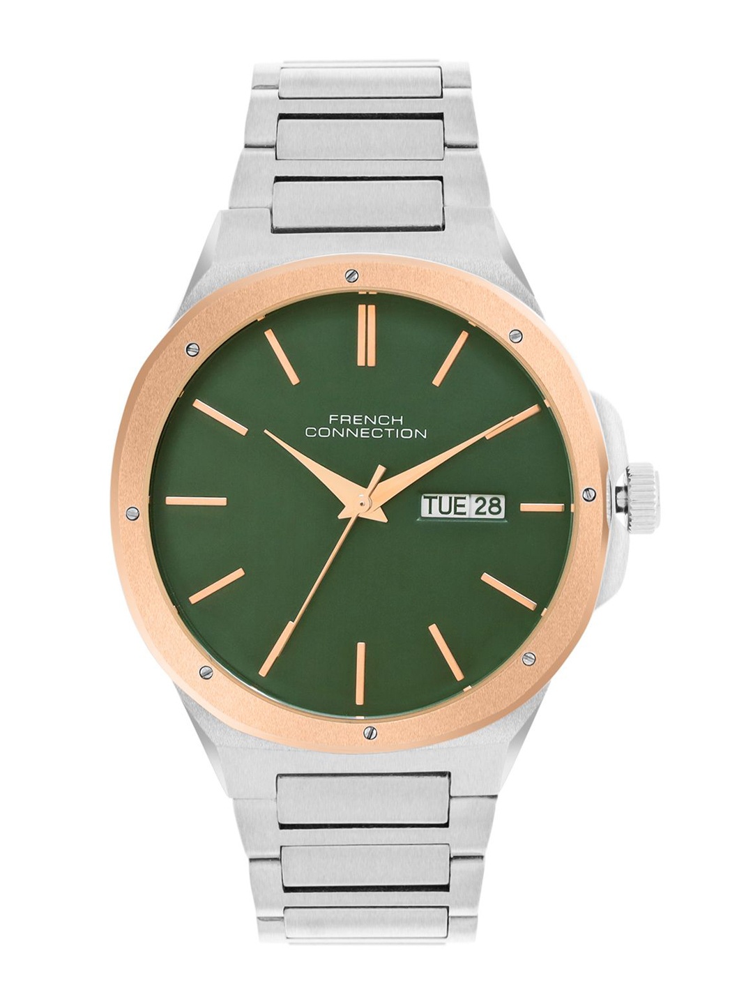 

French Connection Men Dial & Stainless Steel Bracelet Style Straps Watch FCH04SM-G, Green