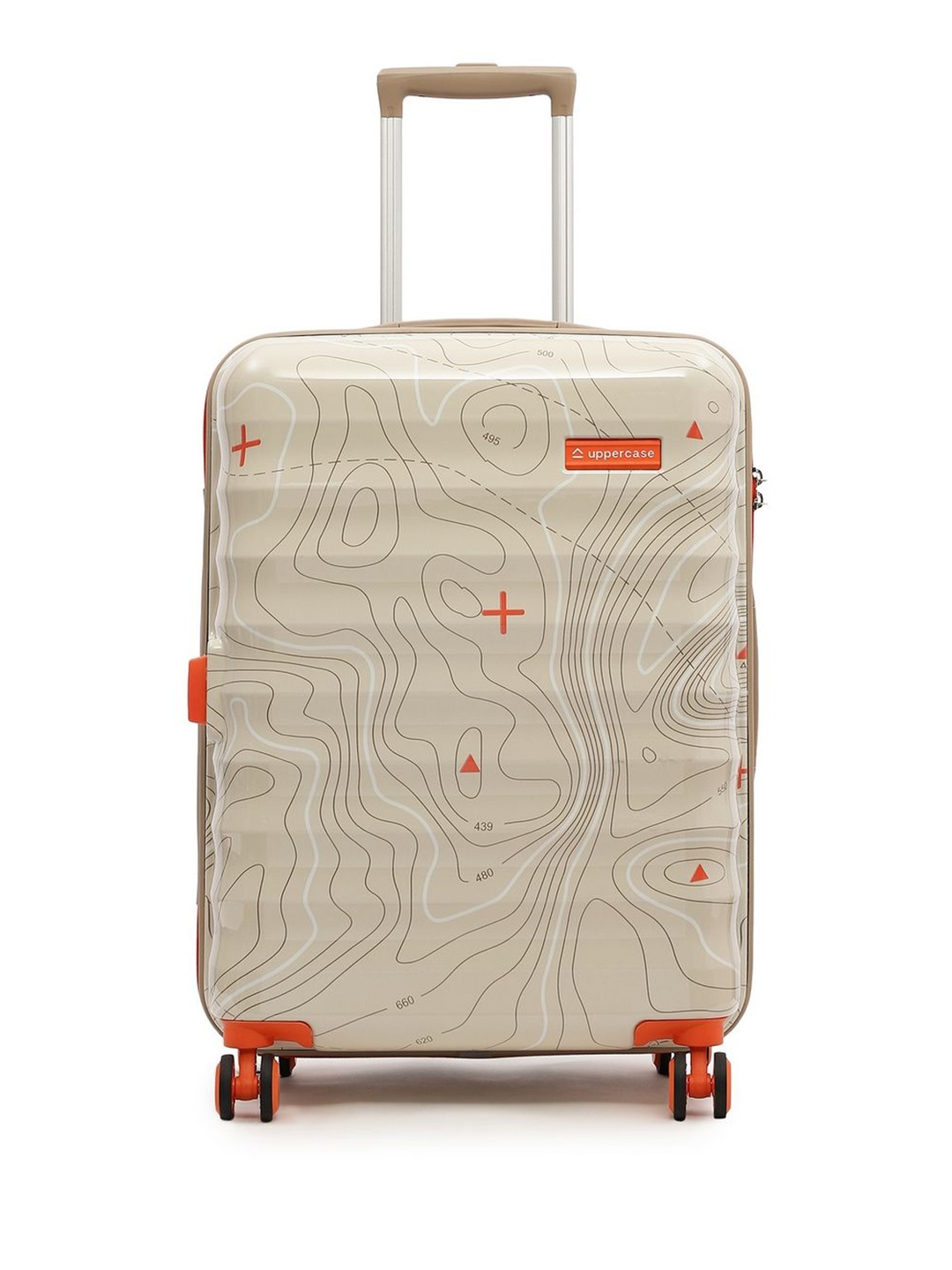 

uppercase Hard Sided Medium Trolley Bag, Beige