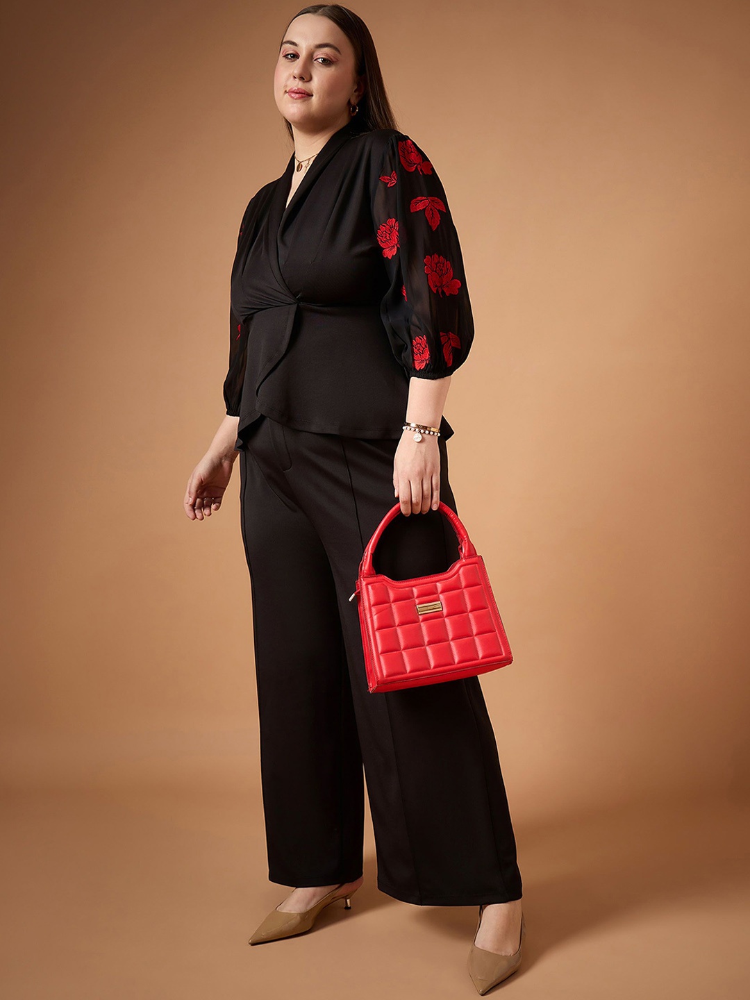 

SASSAFRAS Embroidered Top With Trouser Co-Ords, Black