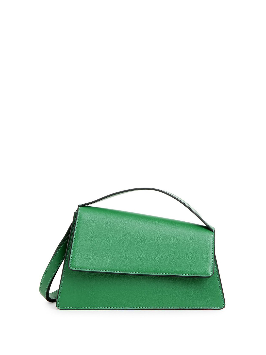 

DressBerry PU Structured Handheld Bag with Fringed, Green
