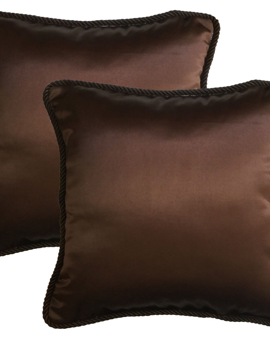 

Lushomes Brown Set of 2 Square Cushion Covers