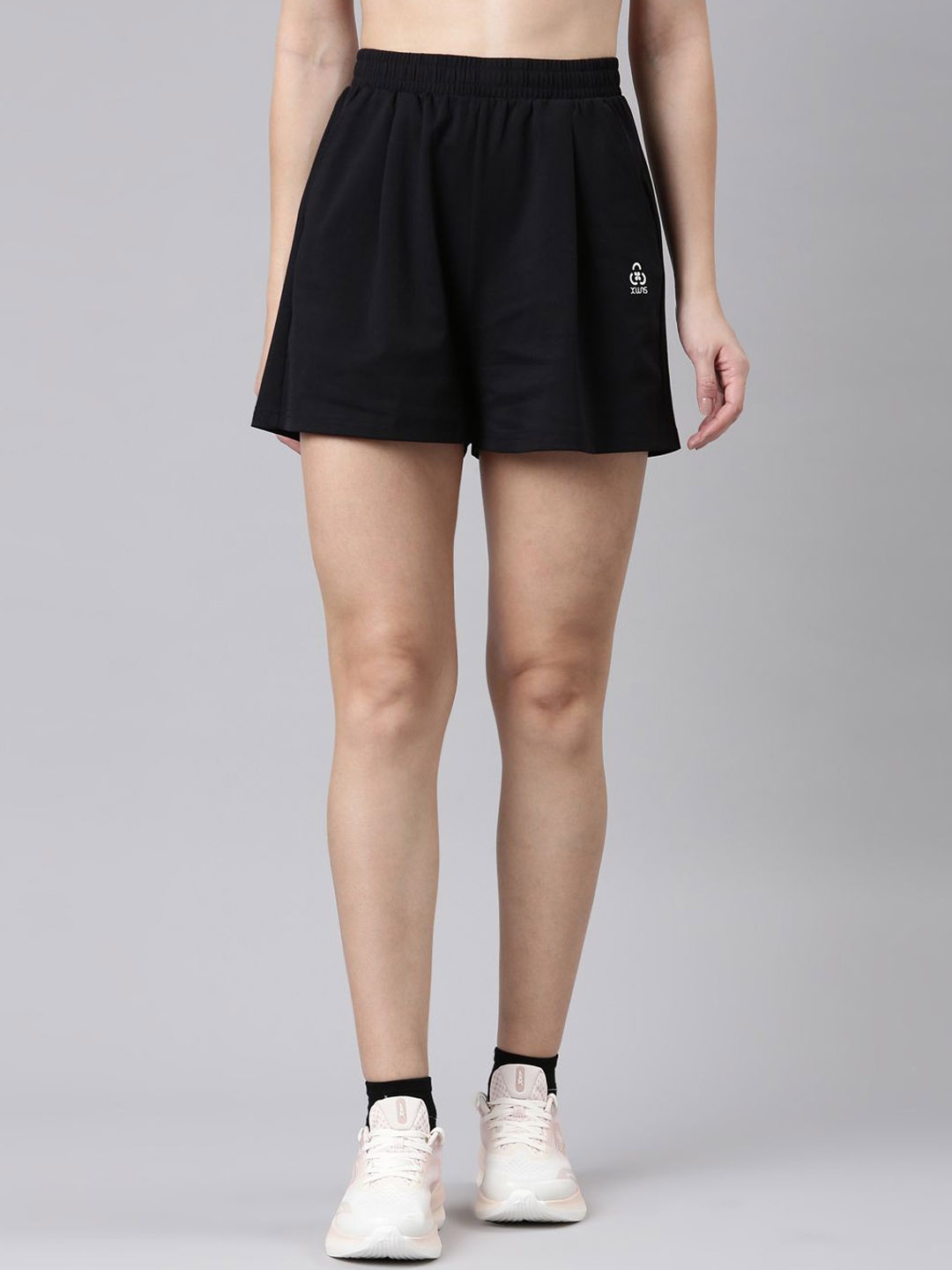 

Xtep Women Loose Fit Training or Gym Sports Shorts, Black