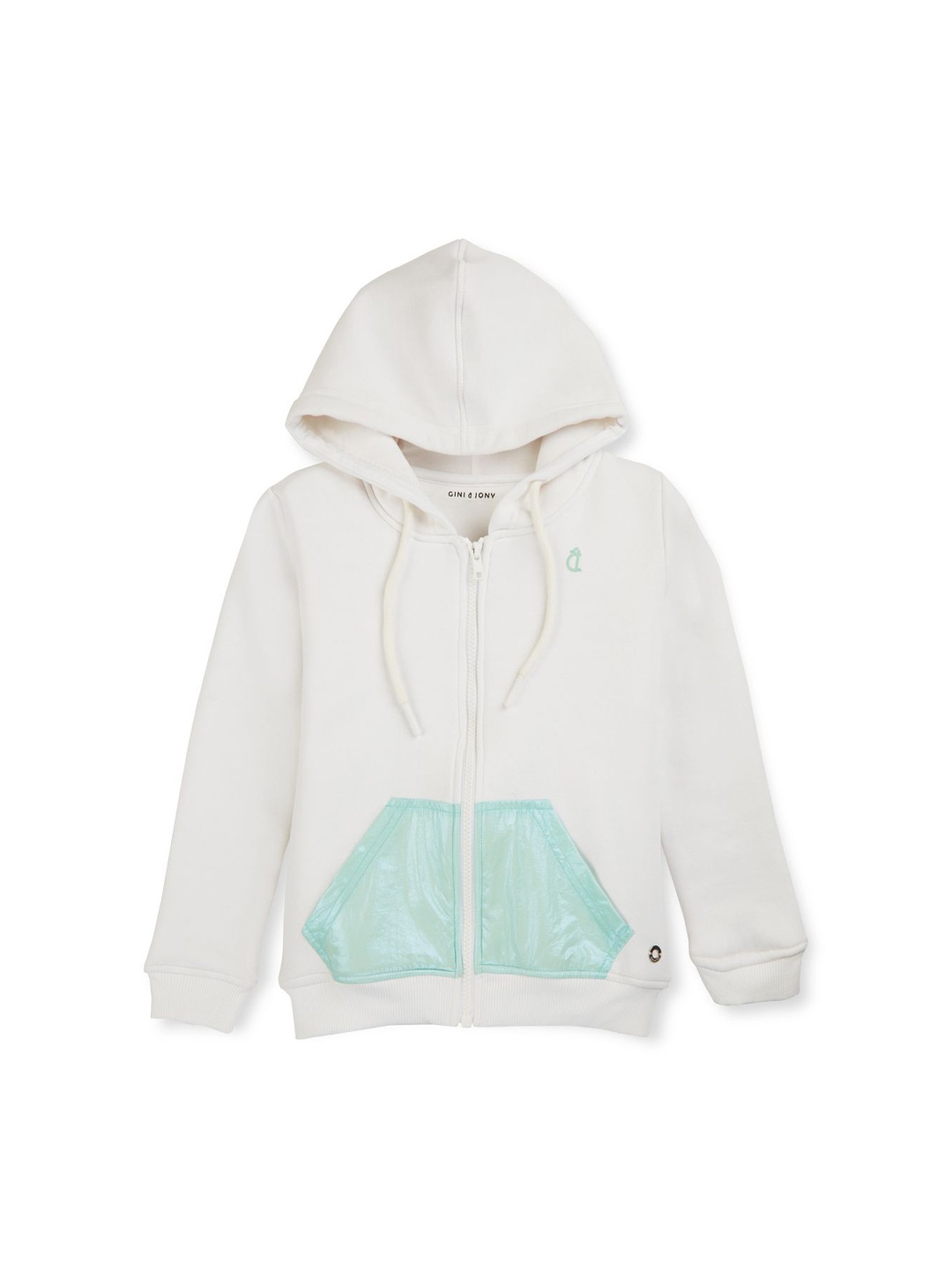 

Gini and Jony Girls Hooded Open Front Jacket, White