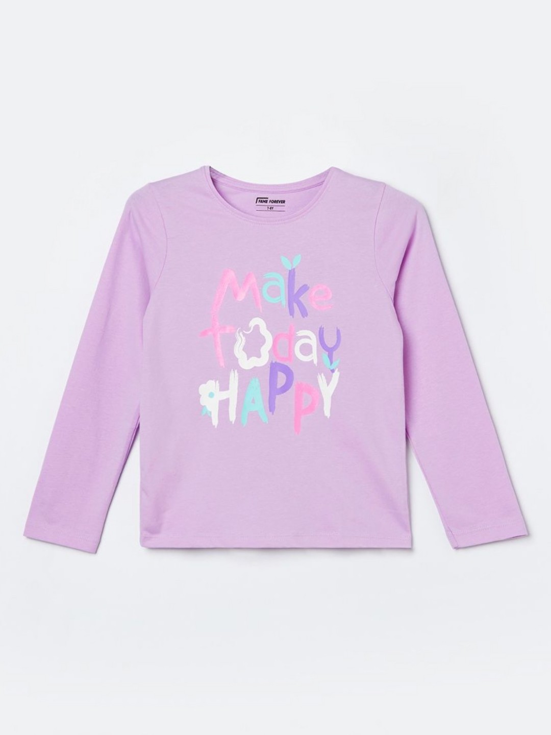 

Fame Forever by Lifestyle Girls Typography Printed Round Neck Cotton T-shirt, Purple