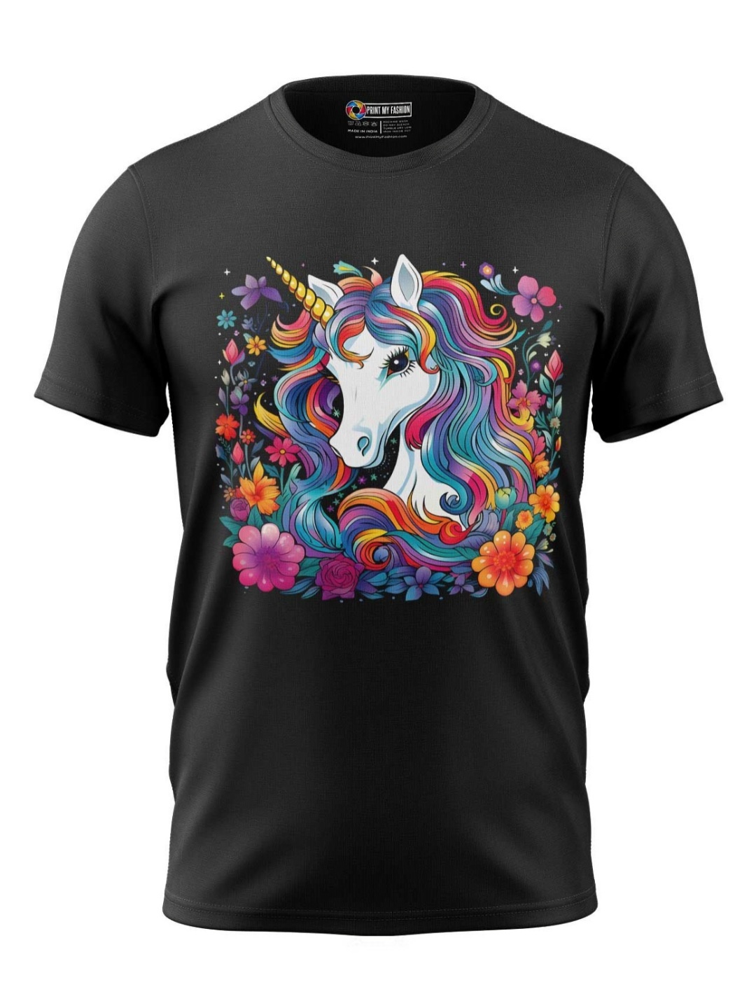 

Print My Fashion Boys Graphic Printed Round Neck Cotton T-shirt, Black