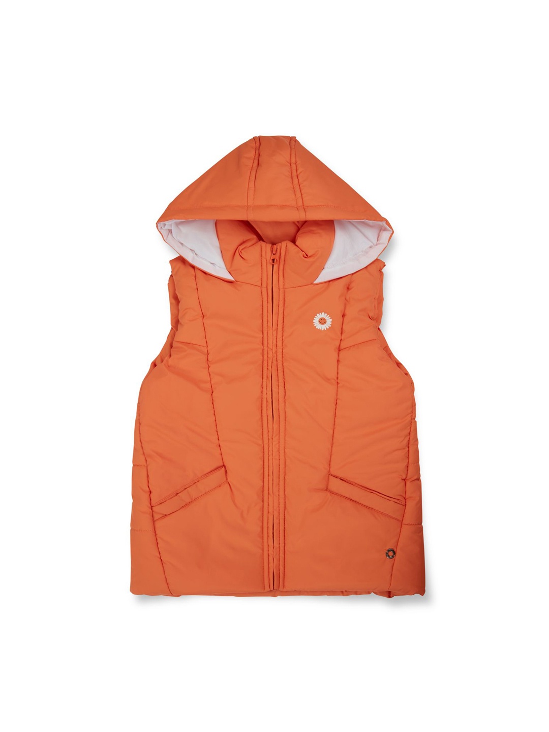 

Gini and Jony Girls Typography Printed Puffer Jacket, Orange