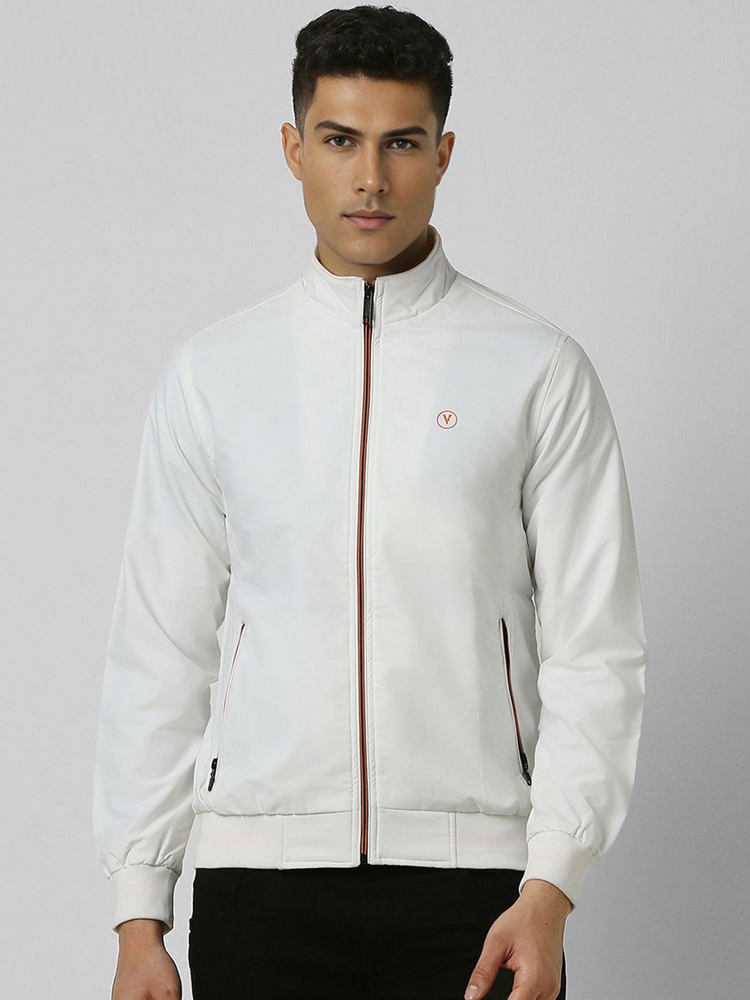 

Van Heusen Sport Men Mock Collar Pure Cotton Sporty Jacket, White