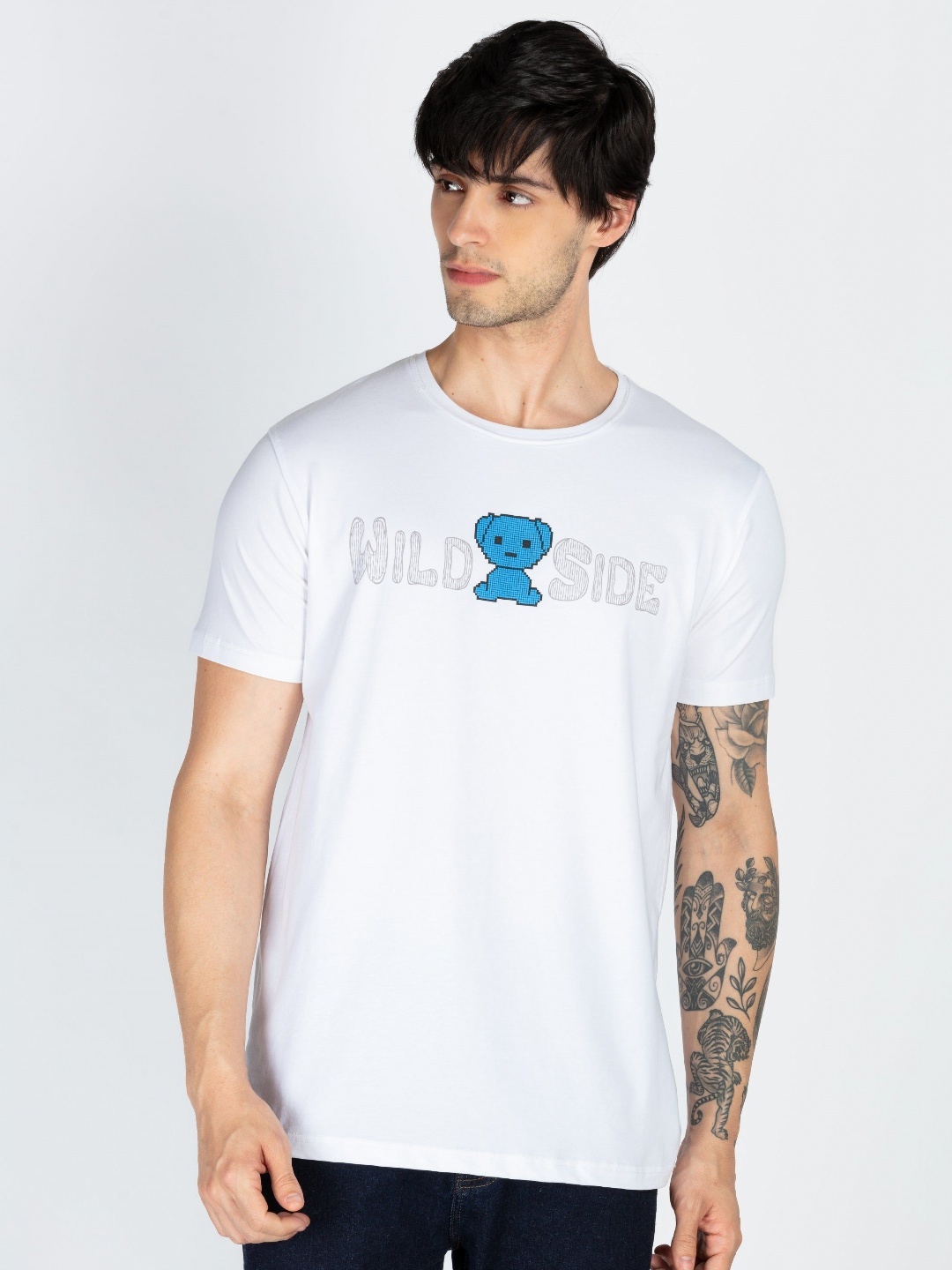 

Status Quo Men Typography Printed Round Neck Cotton T-shirt, White