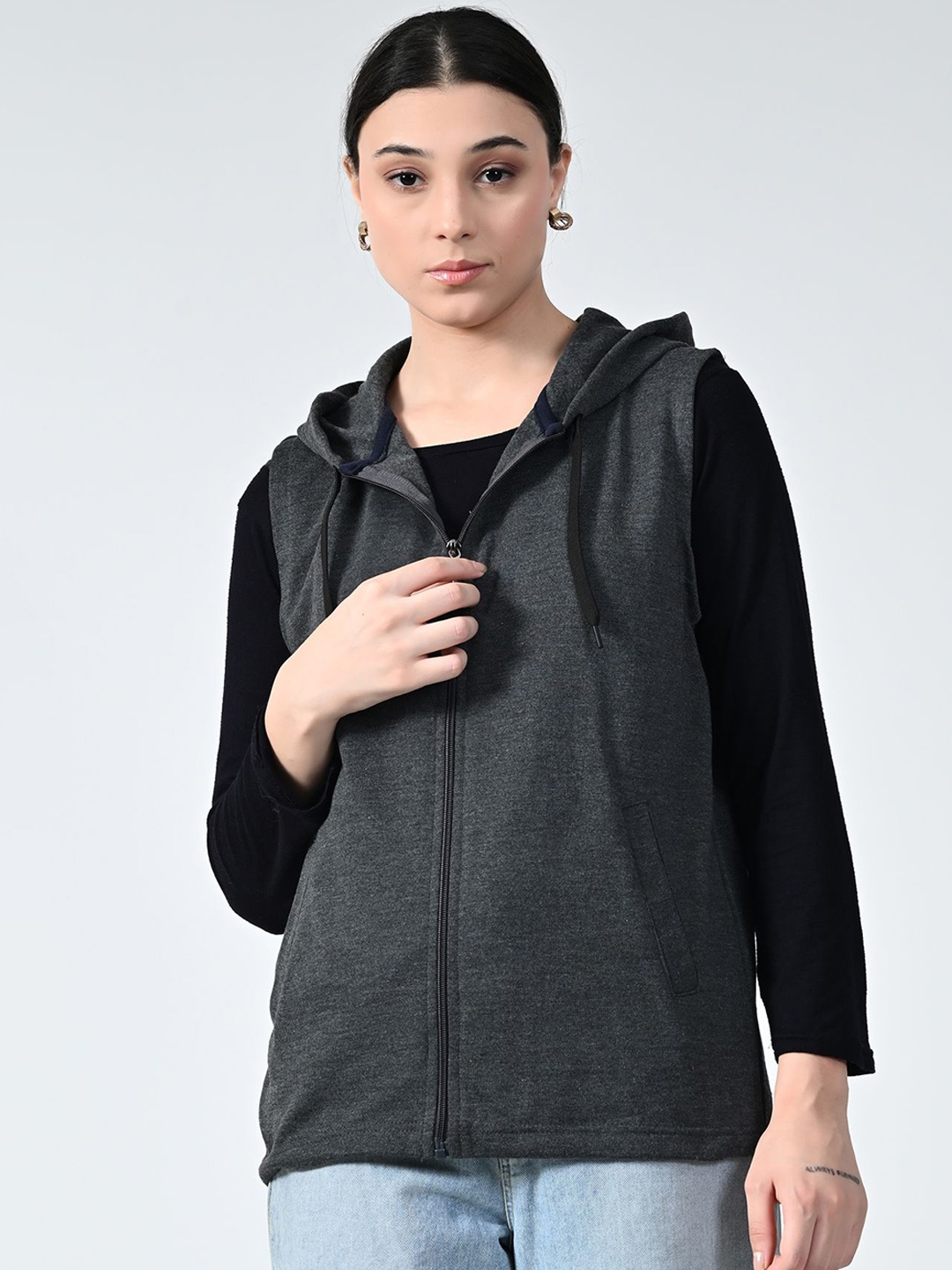 

BAESD Women Fleece Lightweight Open Front Jacket, Grey