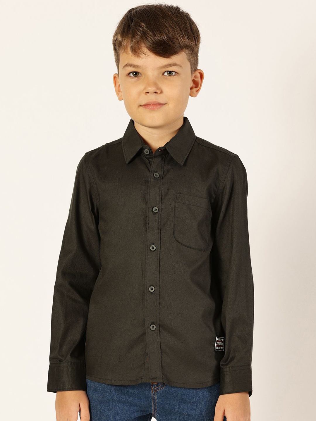 

Killer Boys Premium Spread Collar Solid Cotton Casual Shirt, Olive