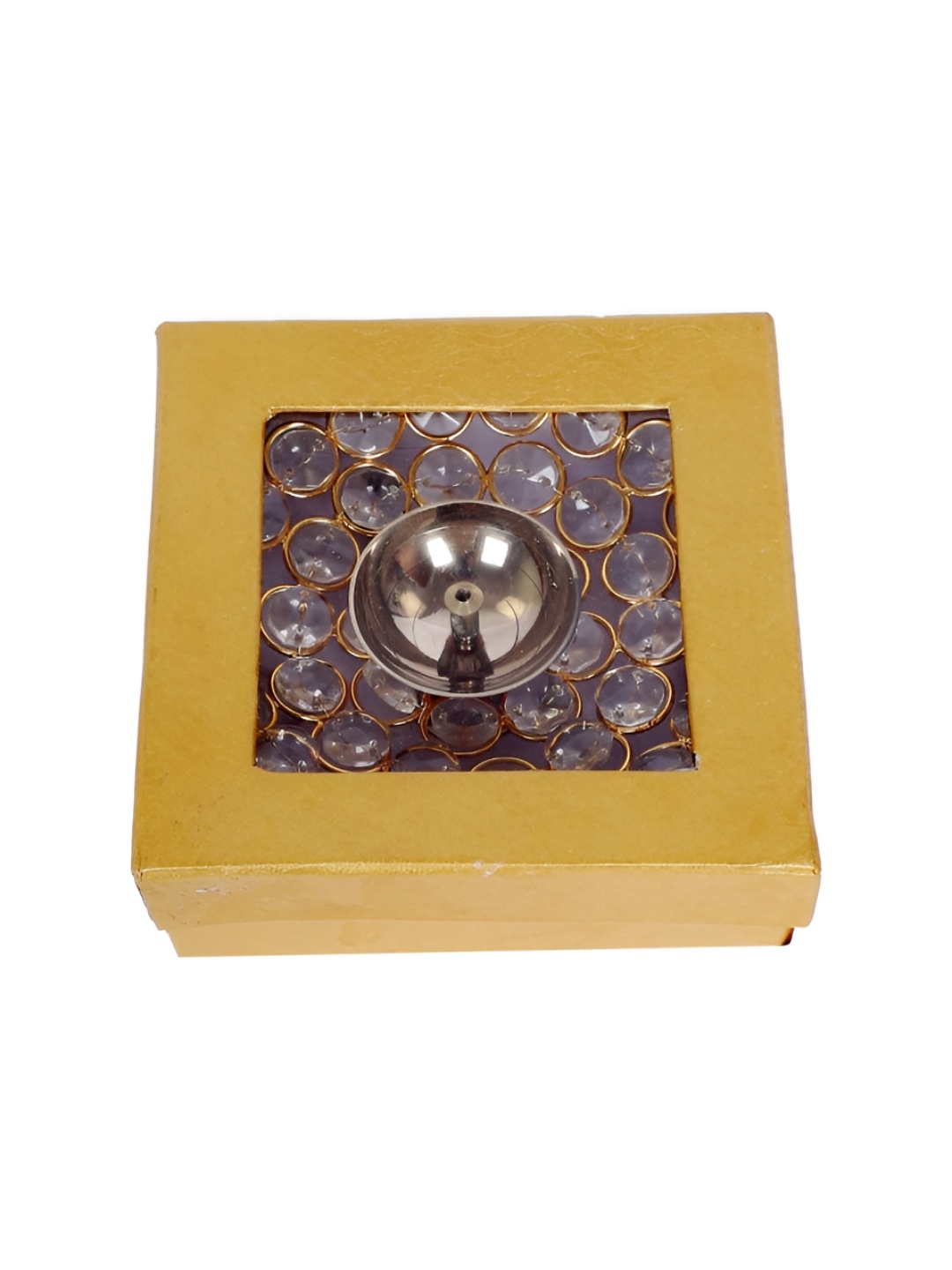 

Amaya Decors Gold-Toned & White 2 Pieces Glossy Brass Diyas