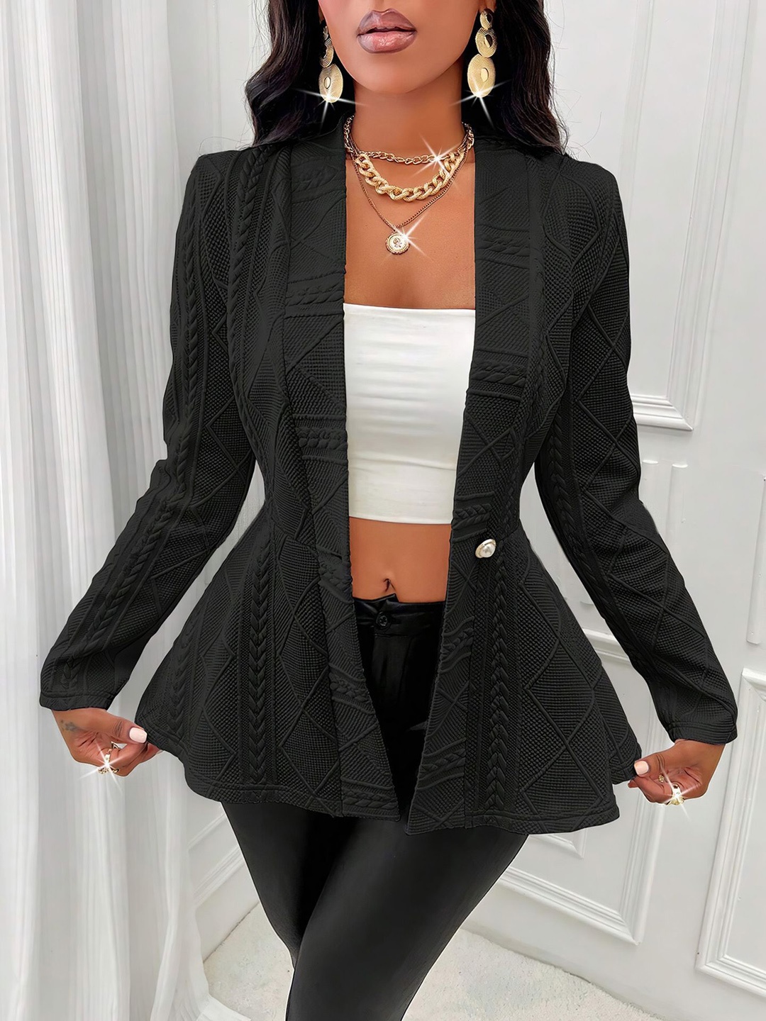 

StyleCast x Revolte Women Long Sleeves Tailored Jacket, Black