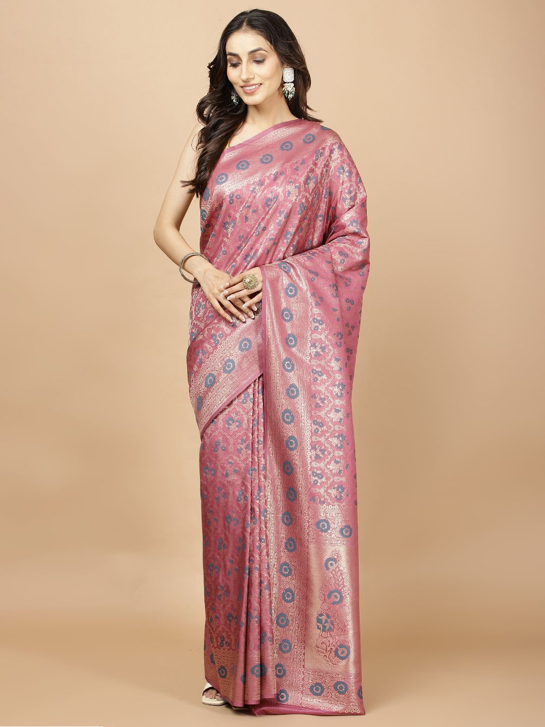 

Meena Bazaar Woven Design Zari Saree, Purple