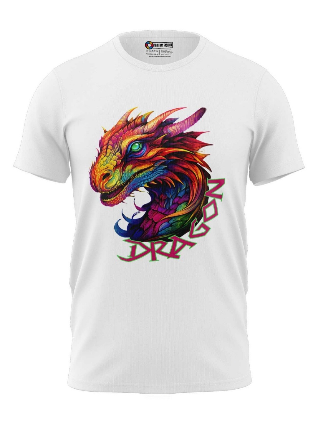 

Print My Fashion Boys Graphic Printed Round Neck Cotton T-shirt, White