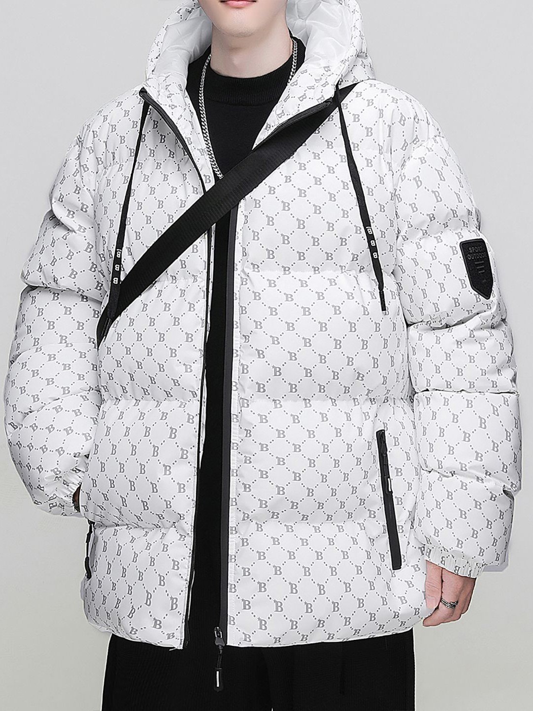 

StyleCast x Revolte Men Printed Hooded Puffer Jacket, White