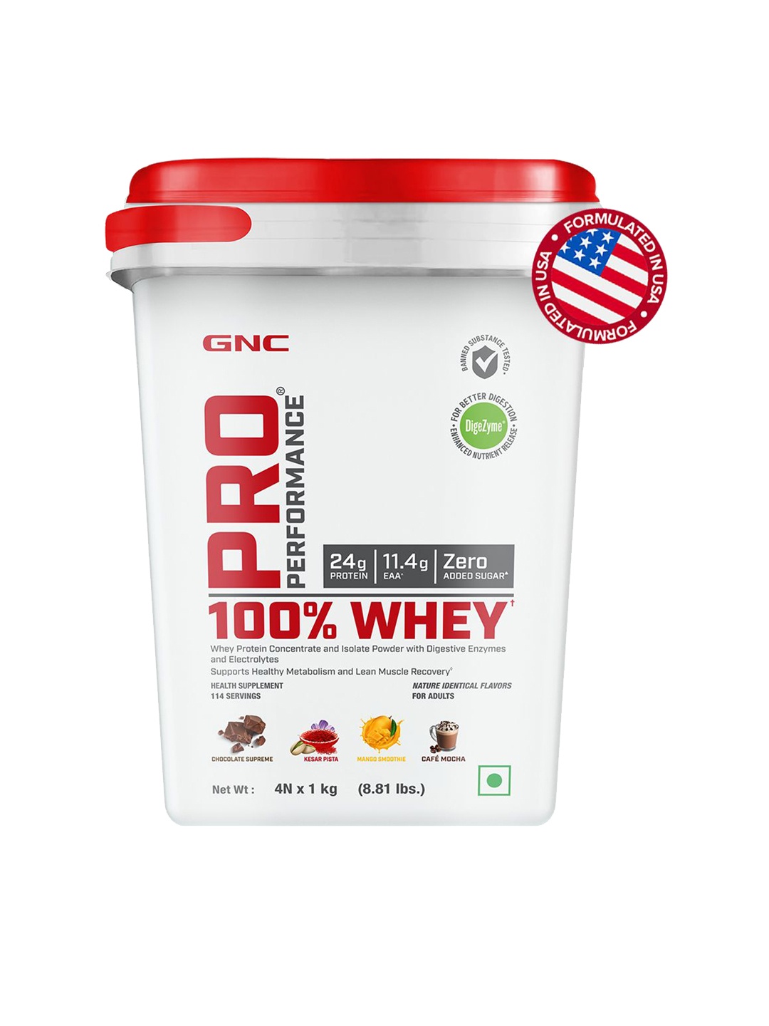 

GNC Pro Performance Whey Protein 4 Kg Assorted Flavors, White